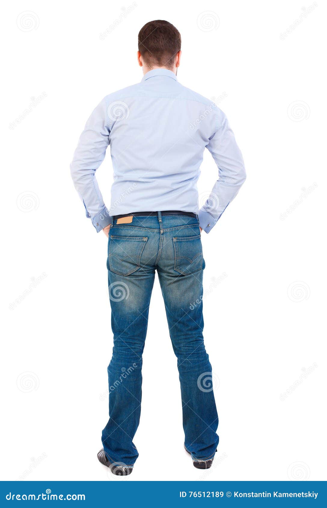 Back View of Business Man Looks. Stock Image - Image of backview ...
