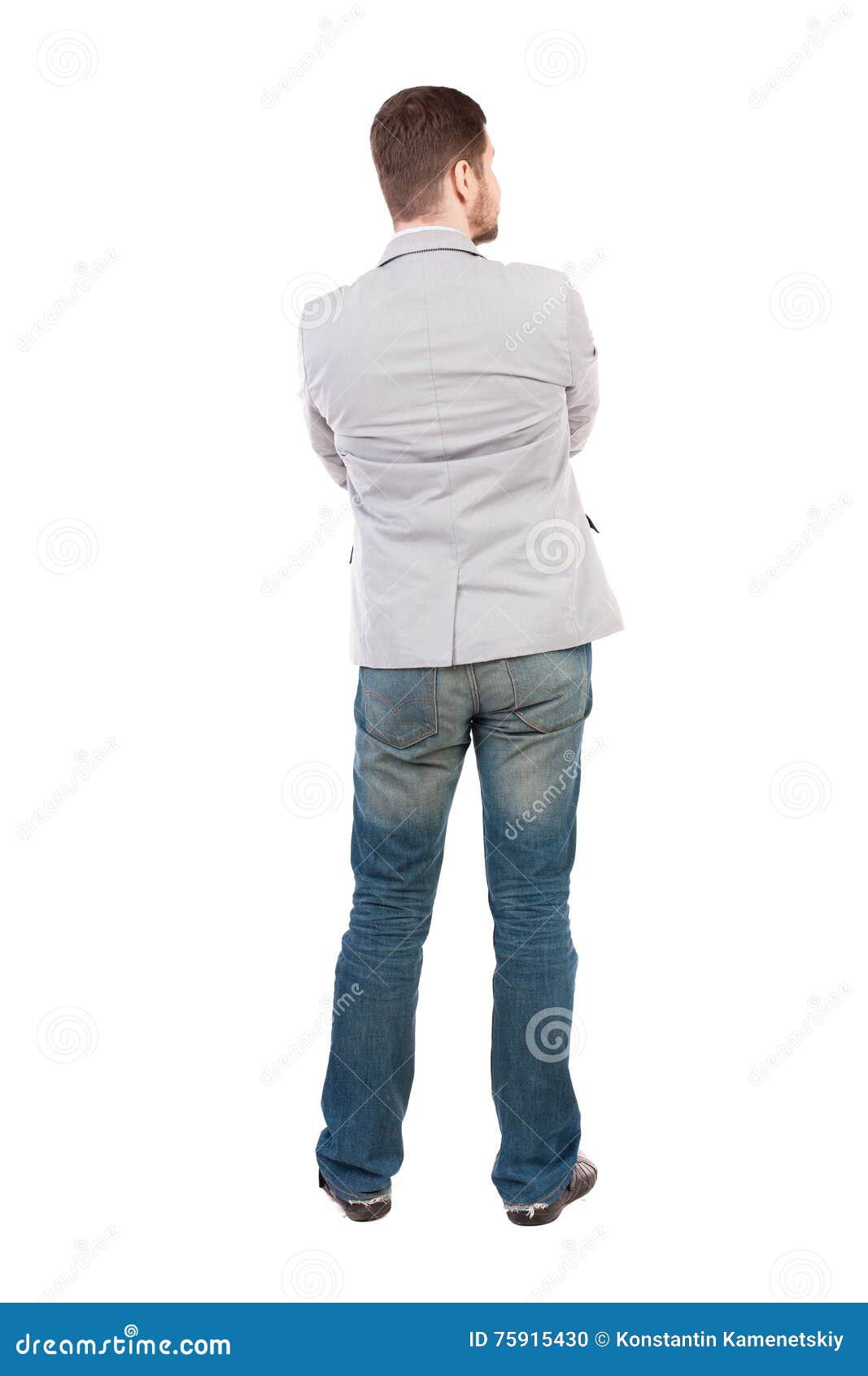 Back View of Business Man Looks. Stock Photo - Image of casual ...