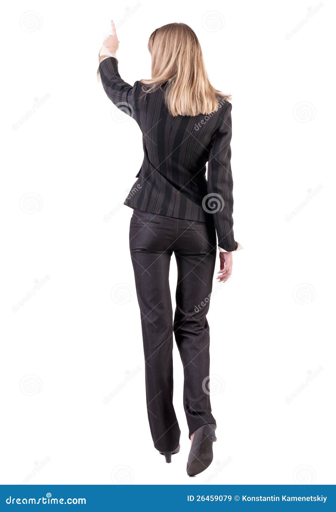 Back View Of Business Woman Walking And Pointing Royalty Free Stock ...