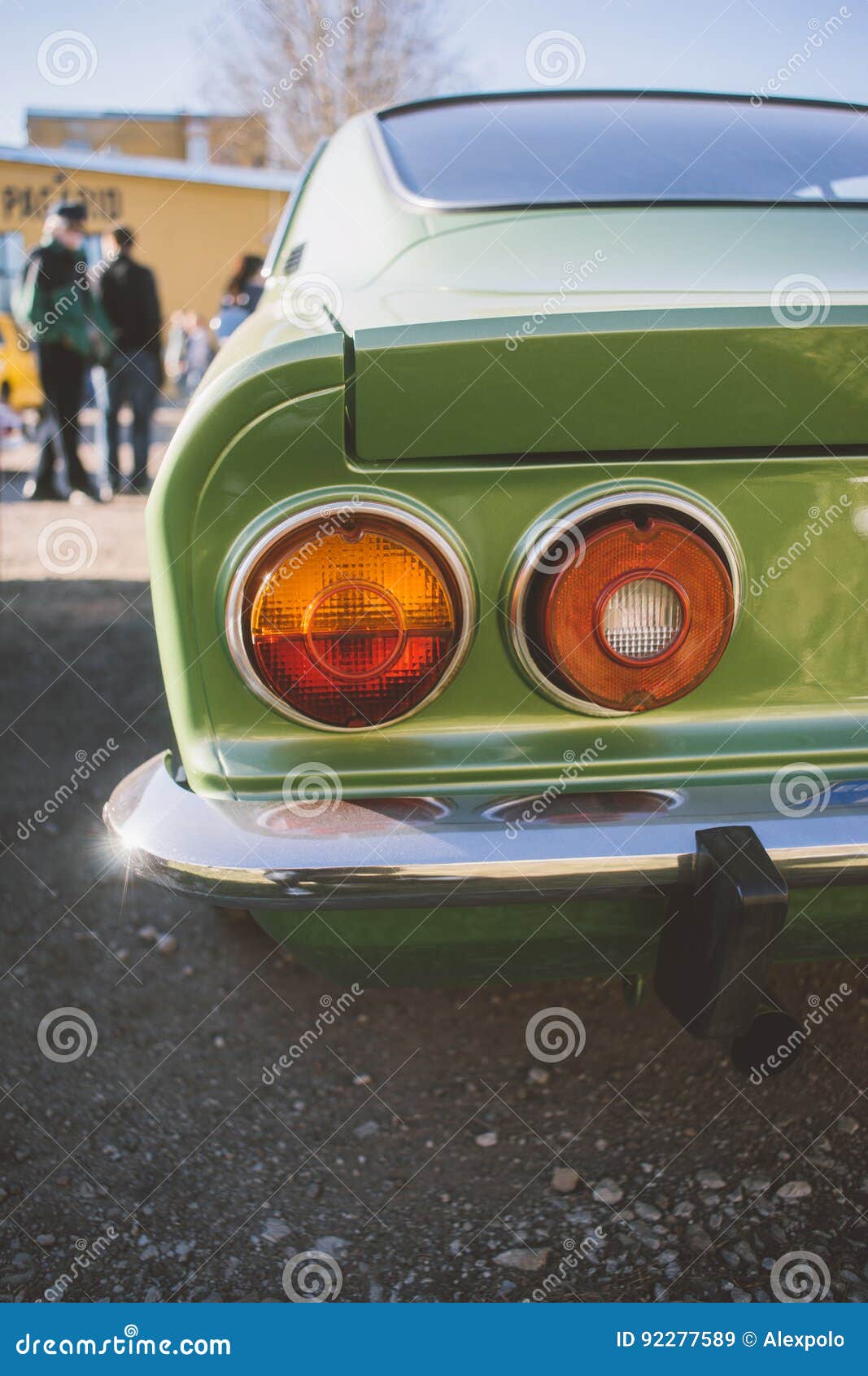 Back View of Classic Retro Car Stock Image Image of exhaust, closeup