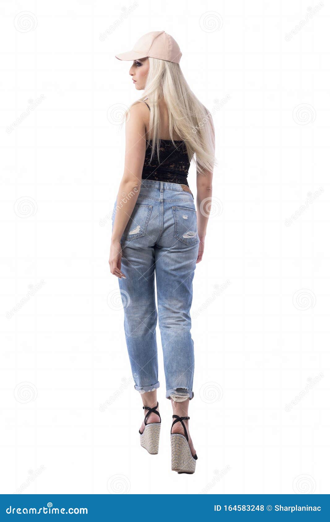 Girl Walking Away Looking Back