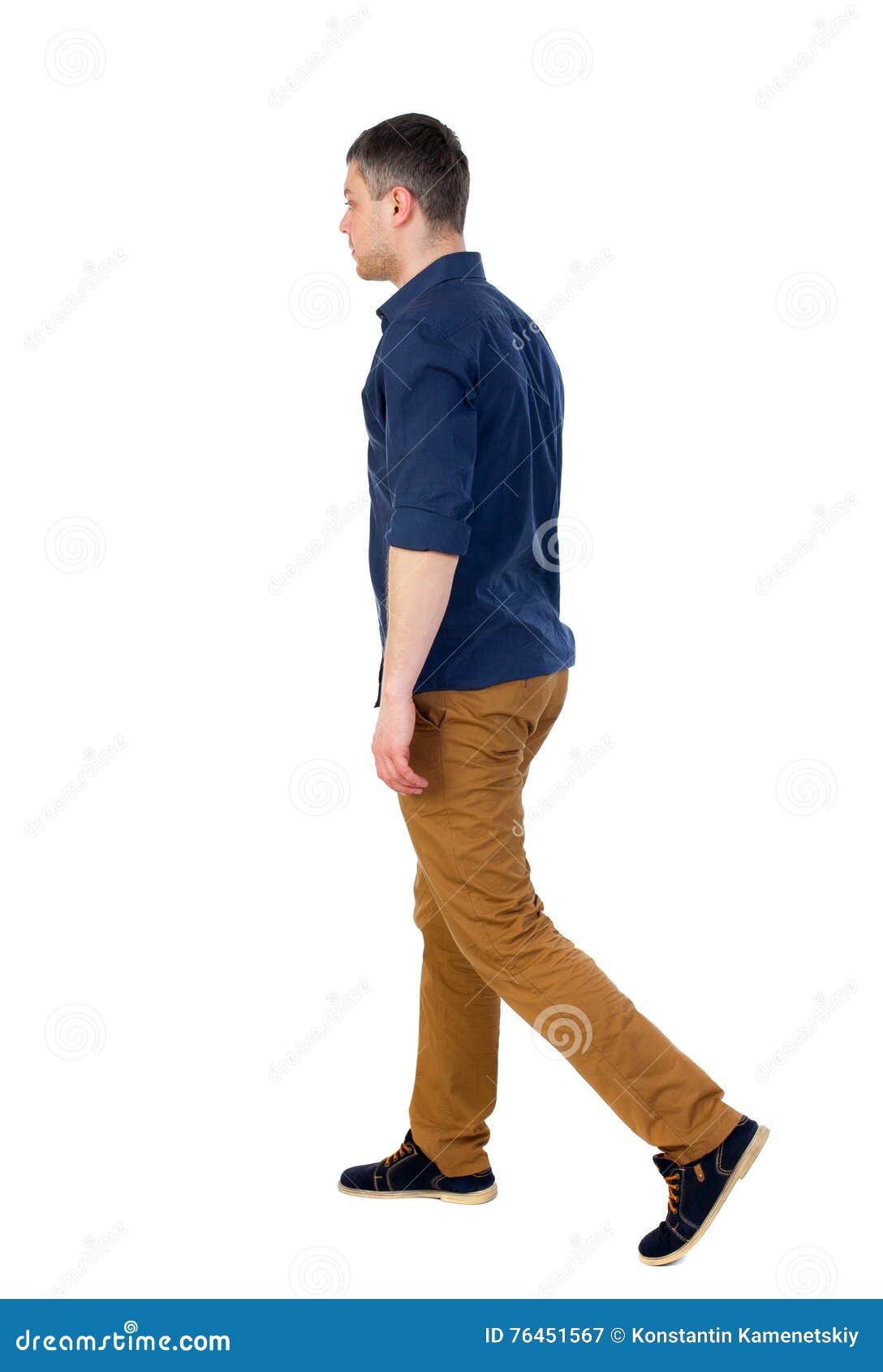 Back View of Going Handsome Man. Stock Image - Image of looking ...