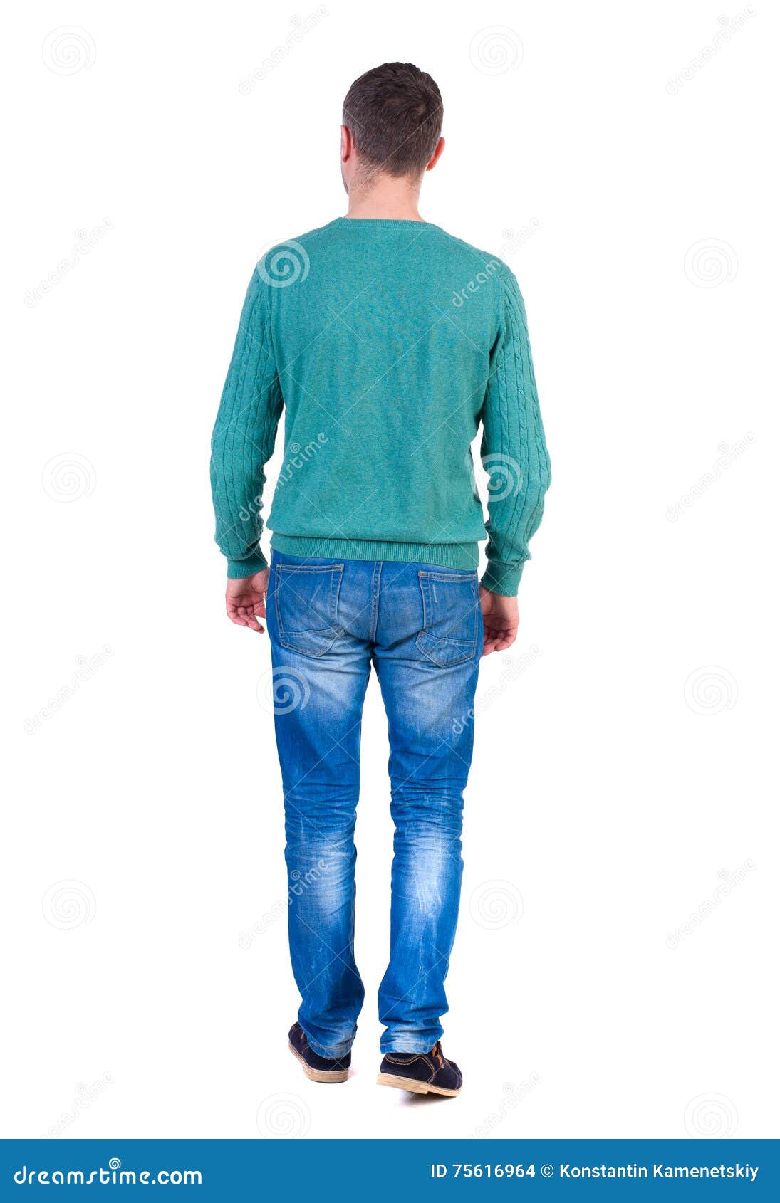Back View of Going Handsome Man. Stock Photo - Image of caucasian ...