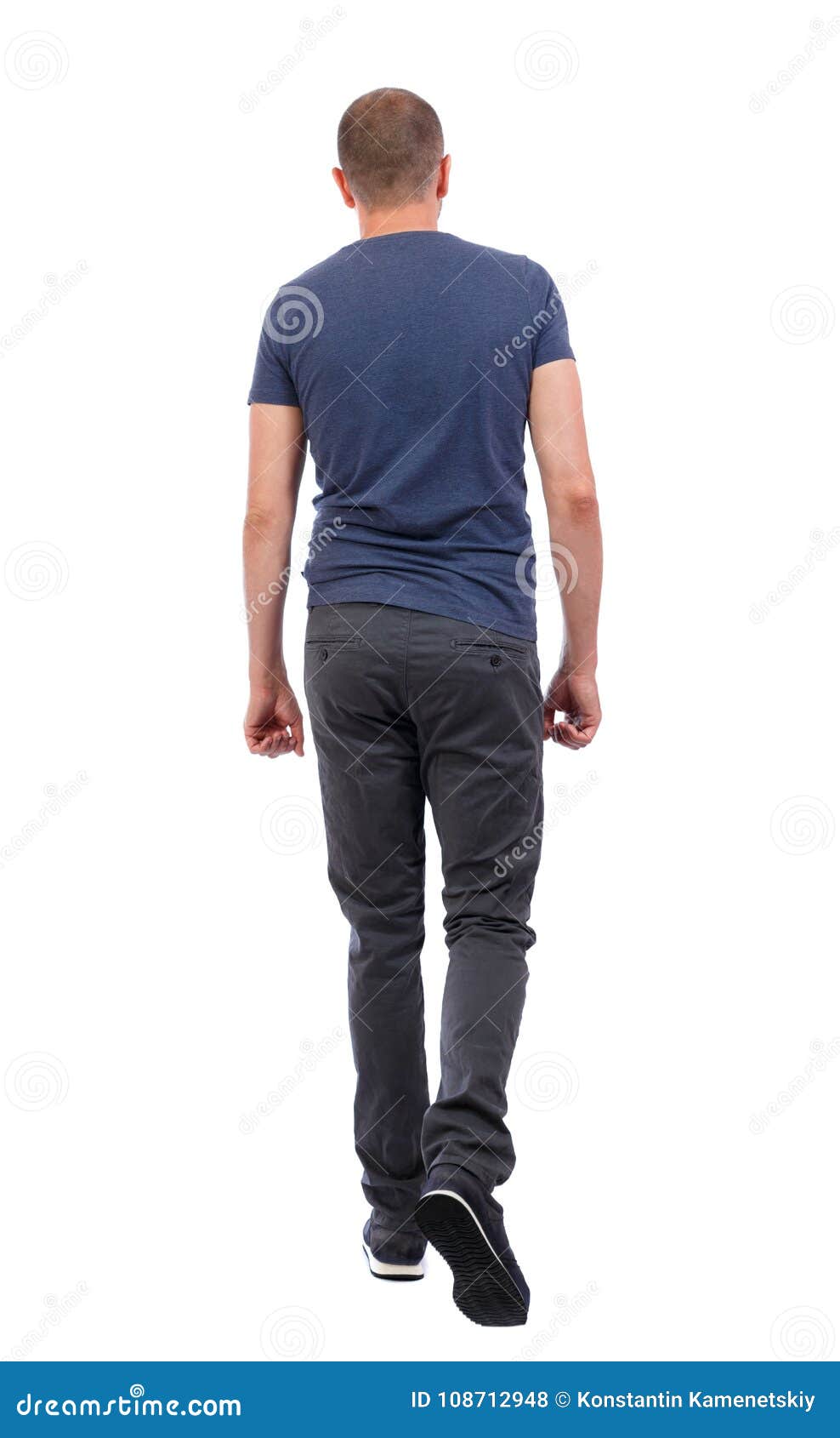 Back View of Going Handsome Man. Walking Young Guy Stock Photo - Image ...