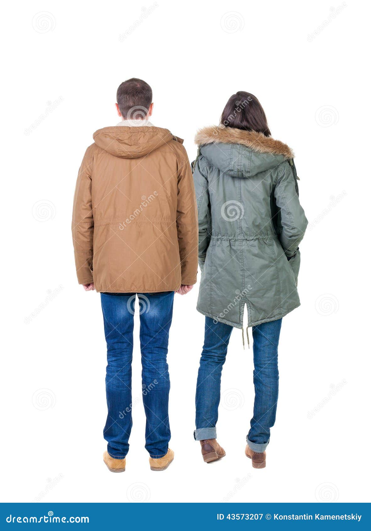 Back View Group of People in Jacket. Stock Image - Image of north, line ...