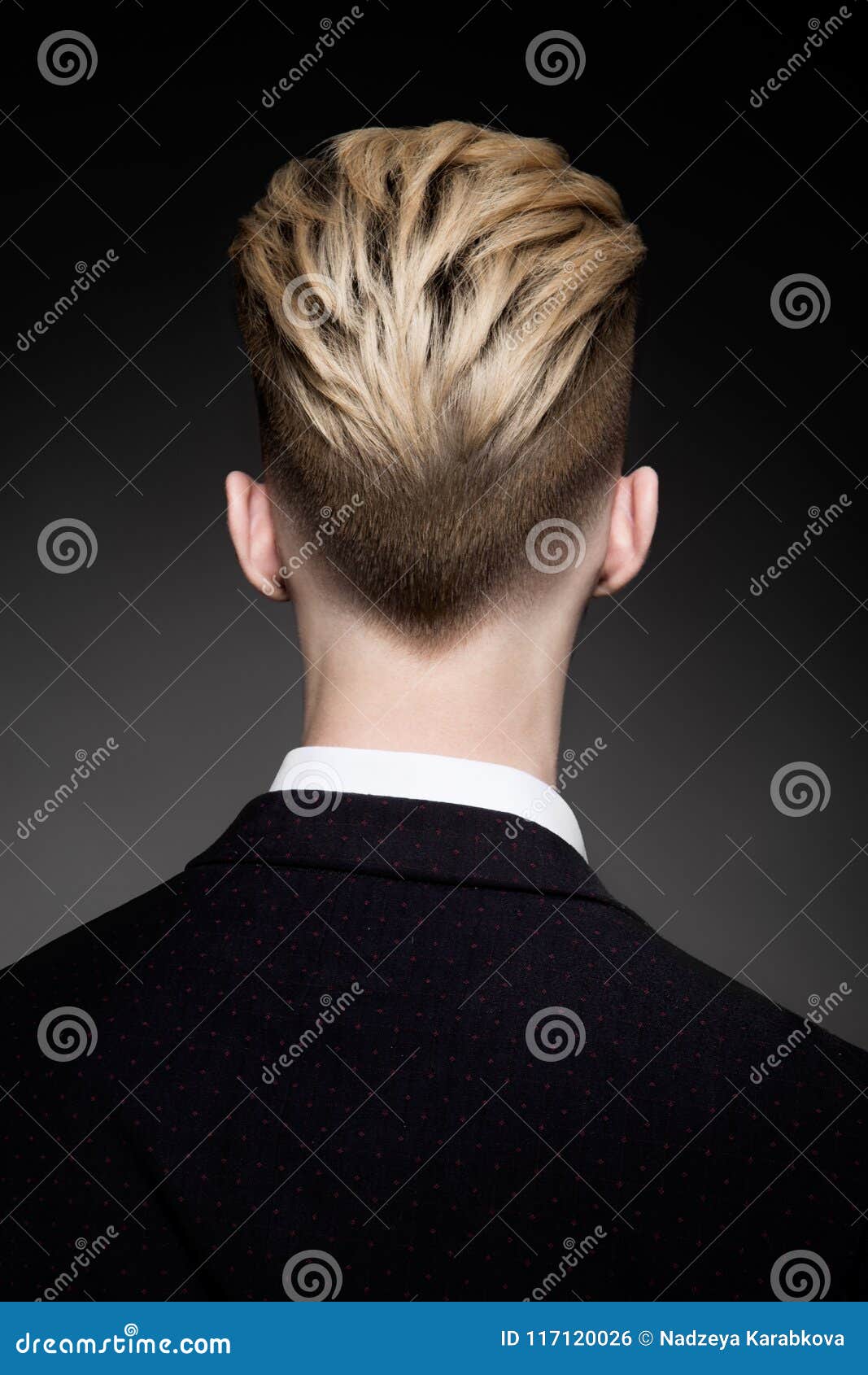 Back View of Hairstyle for Man Stock Photo - Image of background ...