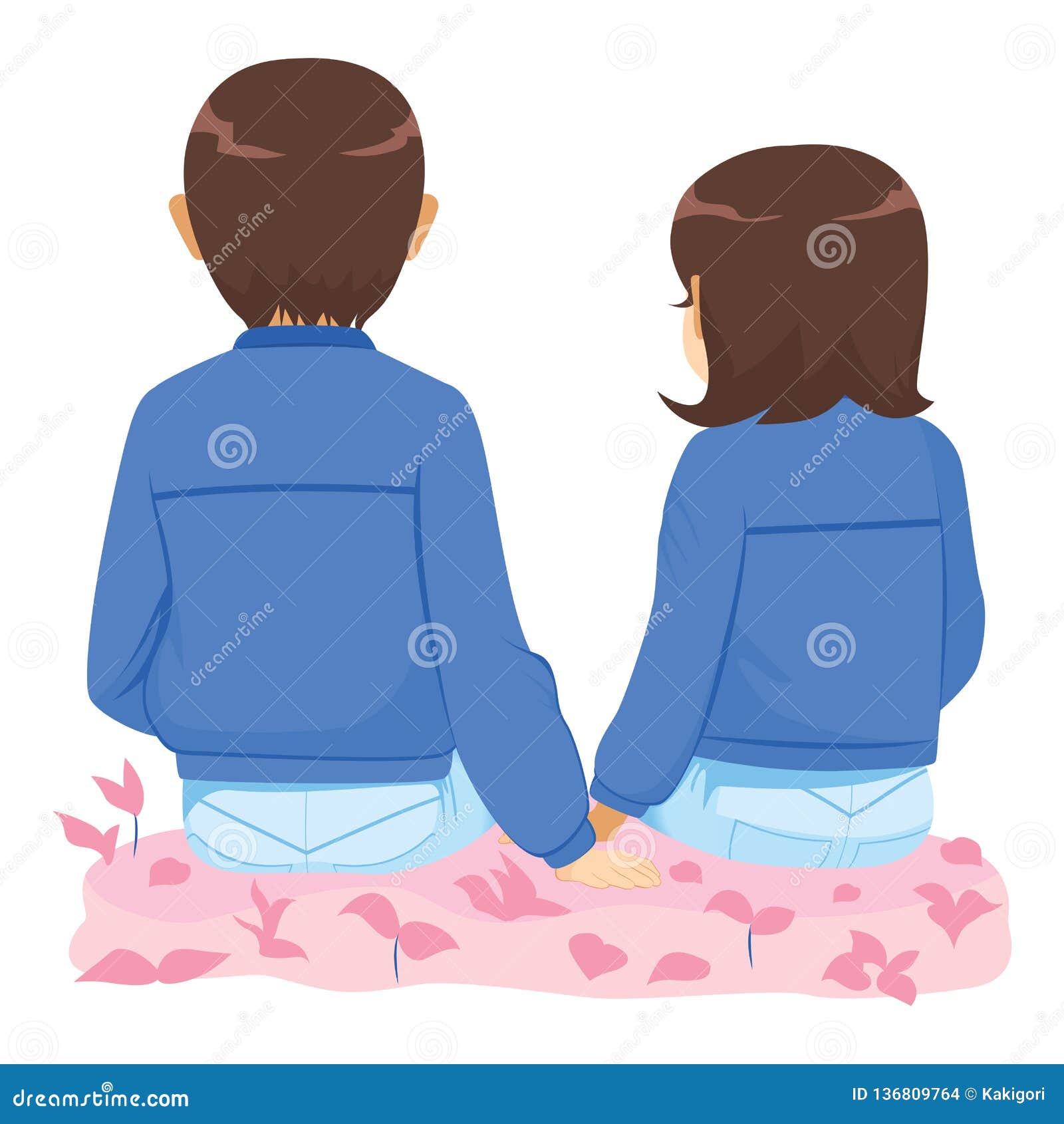 Couple Sitting Together stock vector. Illustration of valentine - 136809764