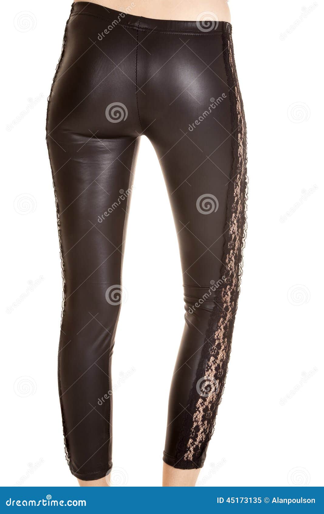 Download Back View Leggings Leather Black Stock Image - Image of ...