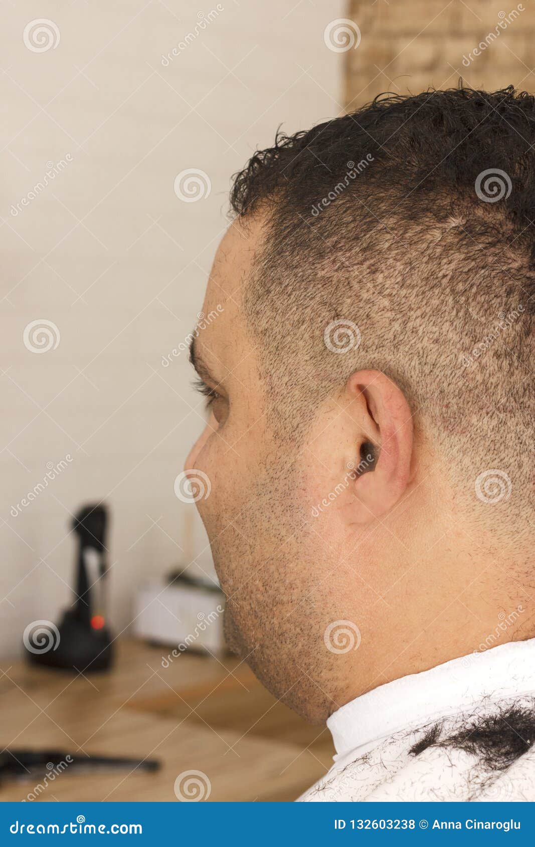 Back View of Man Getting Short Hair Trimming at Barber Shop with Clipper  Machine Stock Photo - Image of business, hipster: 132603238