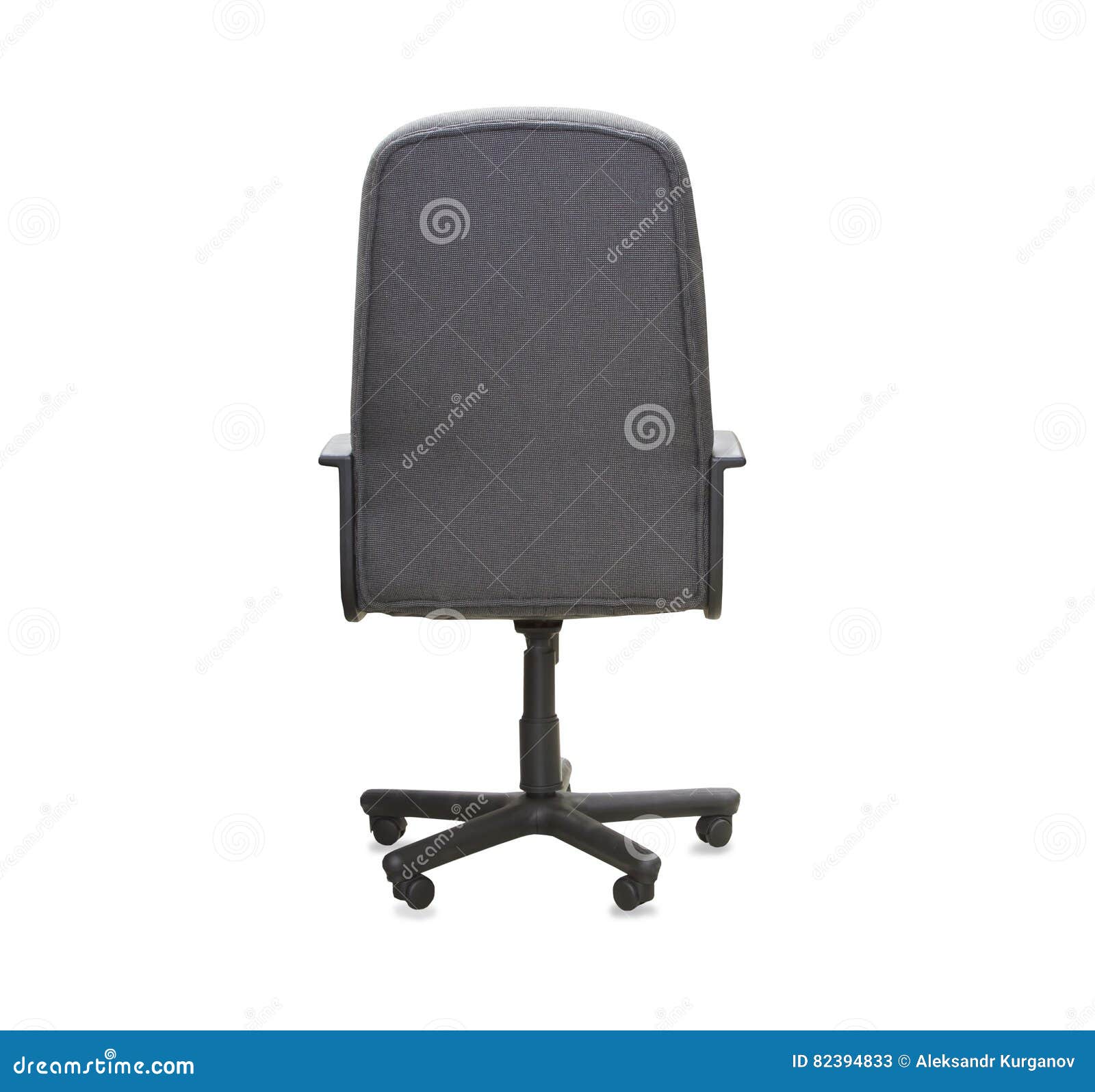 Back View of Modern Office Chair from Gray Cloth. Stock Image Image