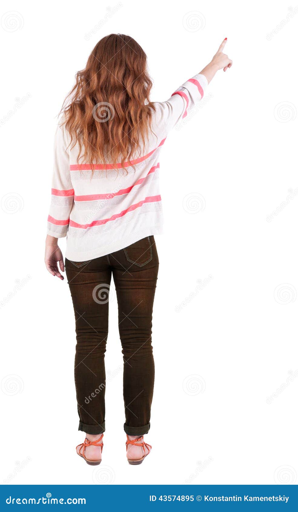 Back View Of Pointing Woman Stock Image Image Of Collection Person