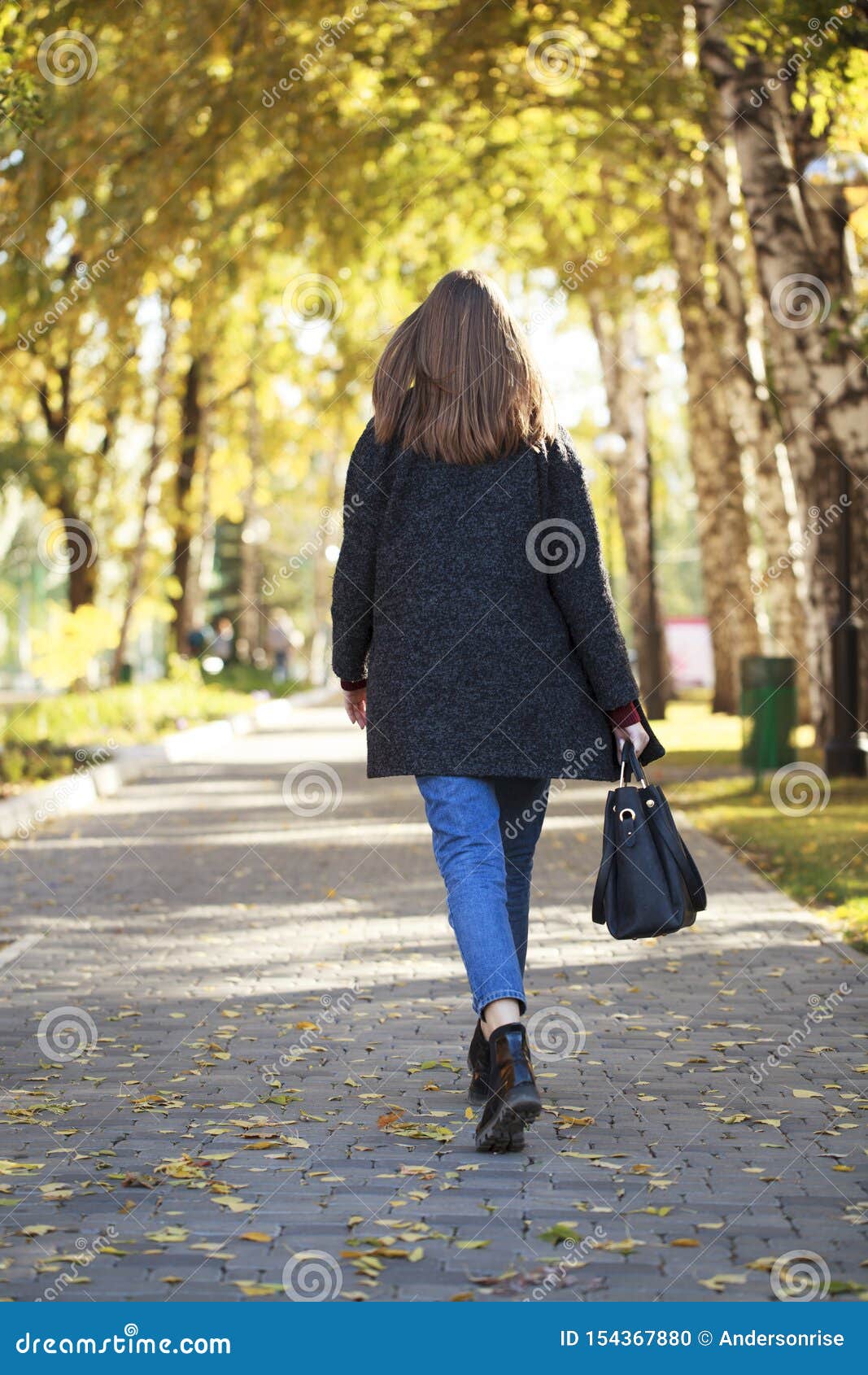 Brunette Woman in a Gray Woolen Coat Stock Photo - Image of clothes ...