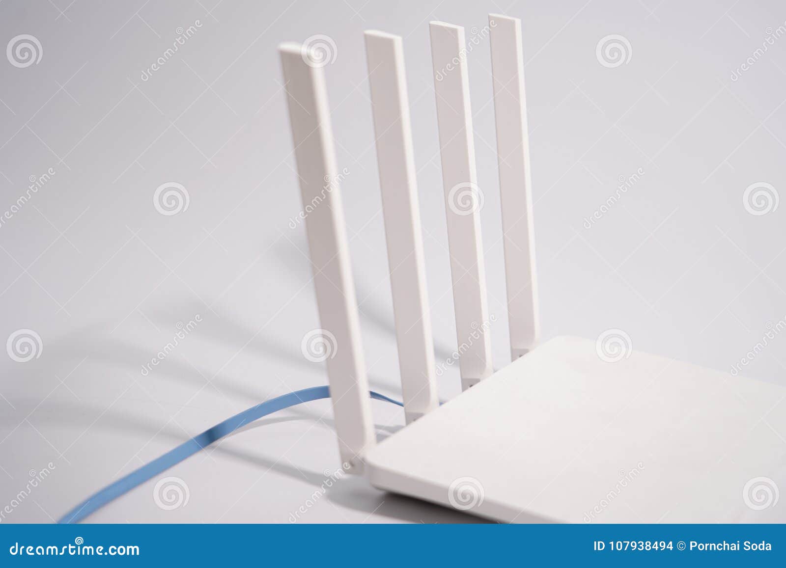 The Back View Of Router Showing The Lan Internet Port And