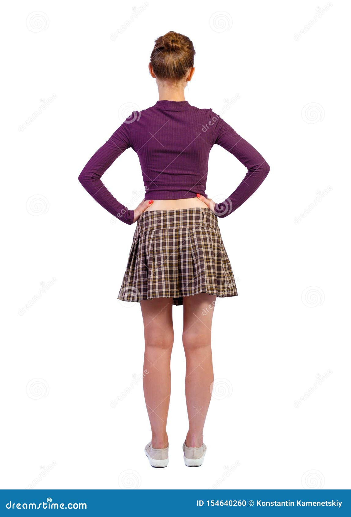 Back View of Standing Young Beautiful Woman Stock Photo - Image of