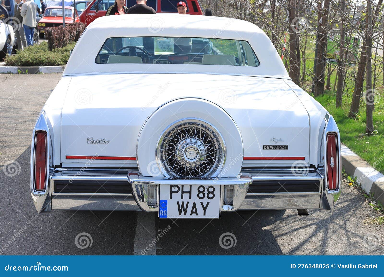 Back View Vintage Cadillac Coupe DeVille at Retro & Electro Parade Ploiesti