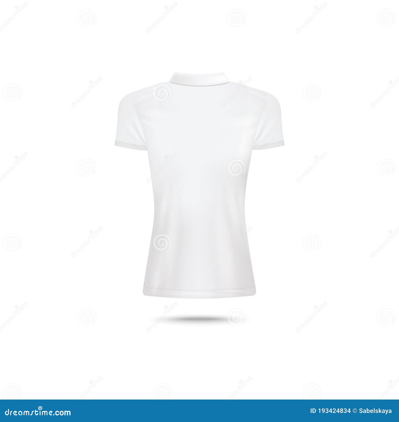 Download Back View Of White Female Polo Shirt Mockup Isolated On ...