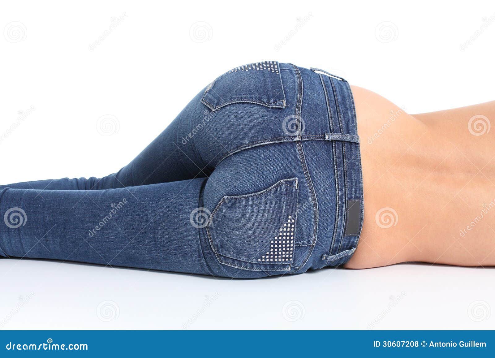 Back View of Woman Bottom with Blue Jeans Stock Photo Image of close