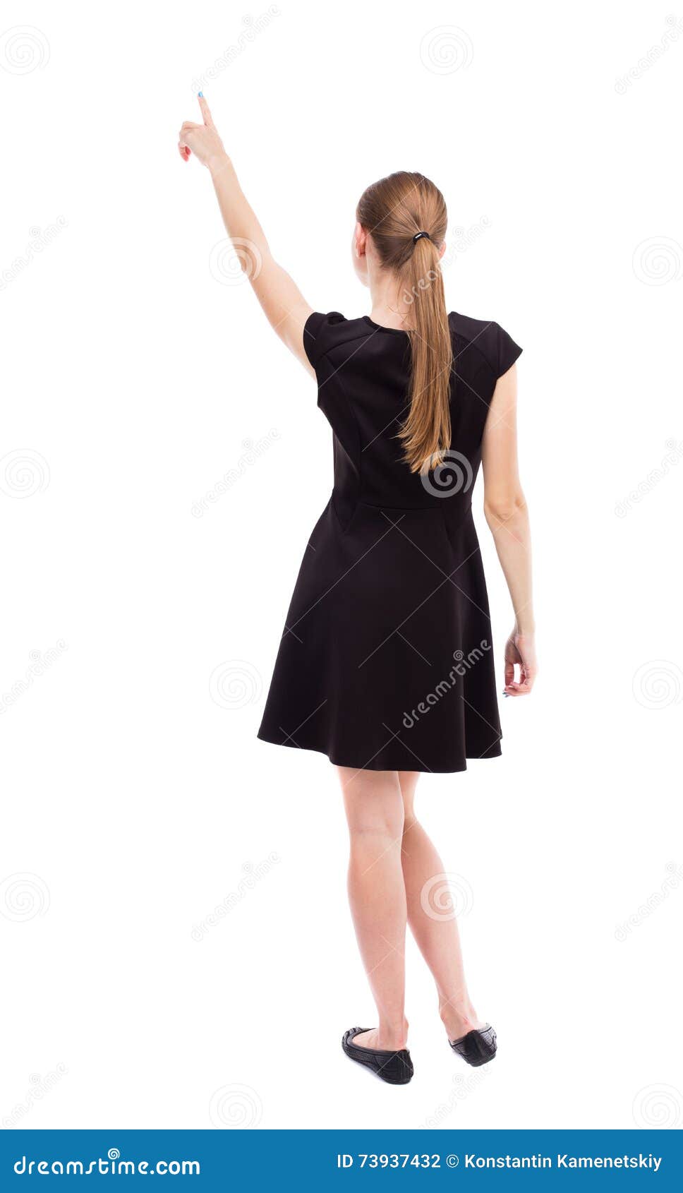 Back View of Woman Thumbs Up. Stock Photo - Image of backside, female ...