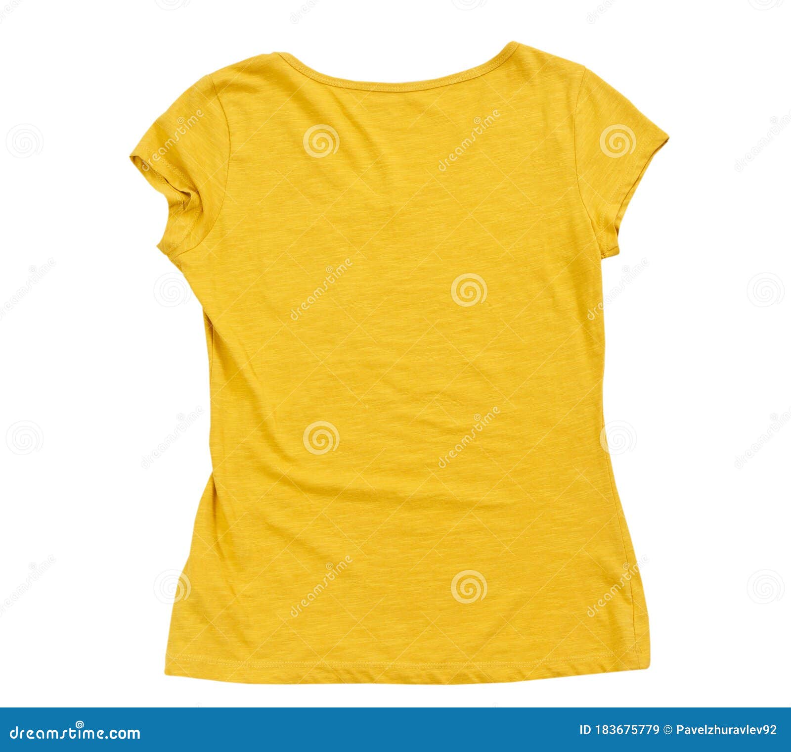 Download Back View Of Yellow T-shirt Can Be Used As Design Template ...