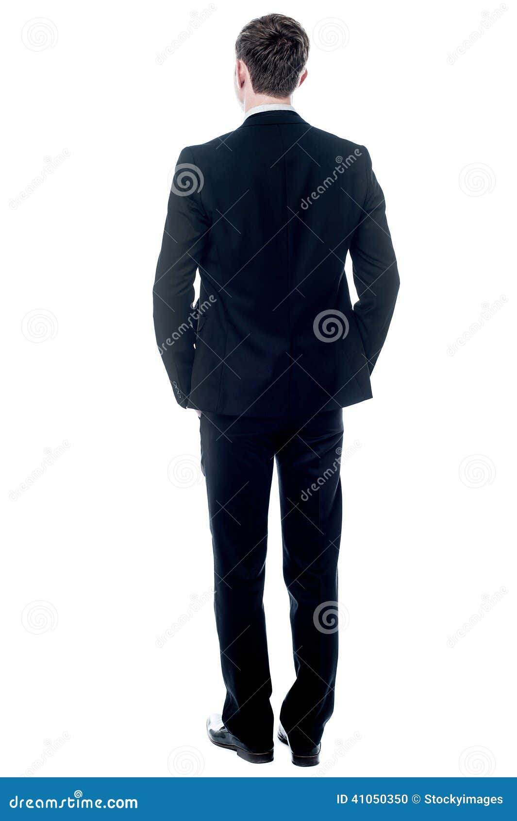Back View of a Young Businessman Standing Stock Photo - Image of ...