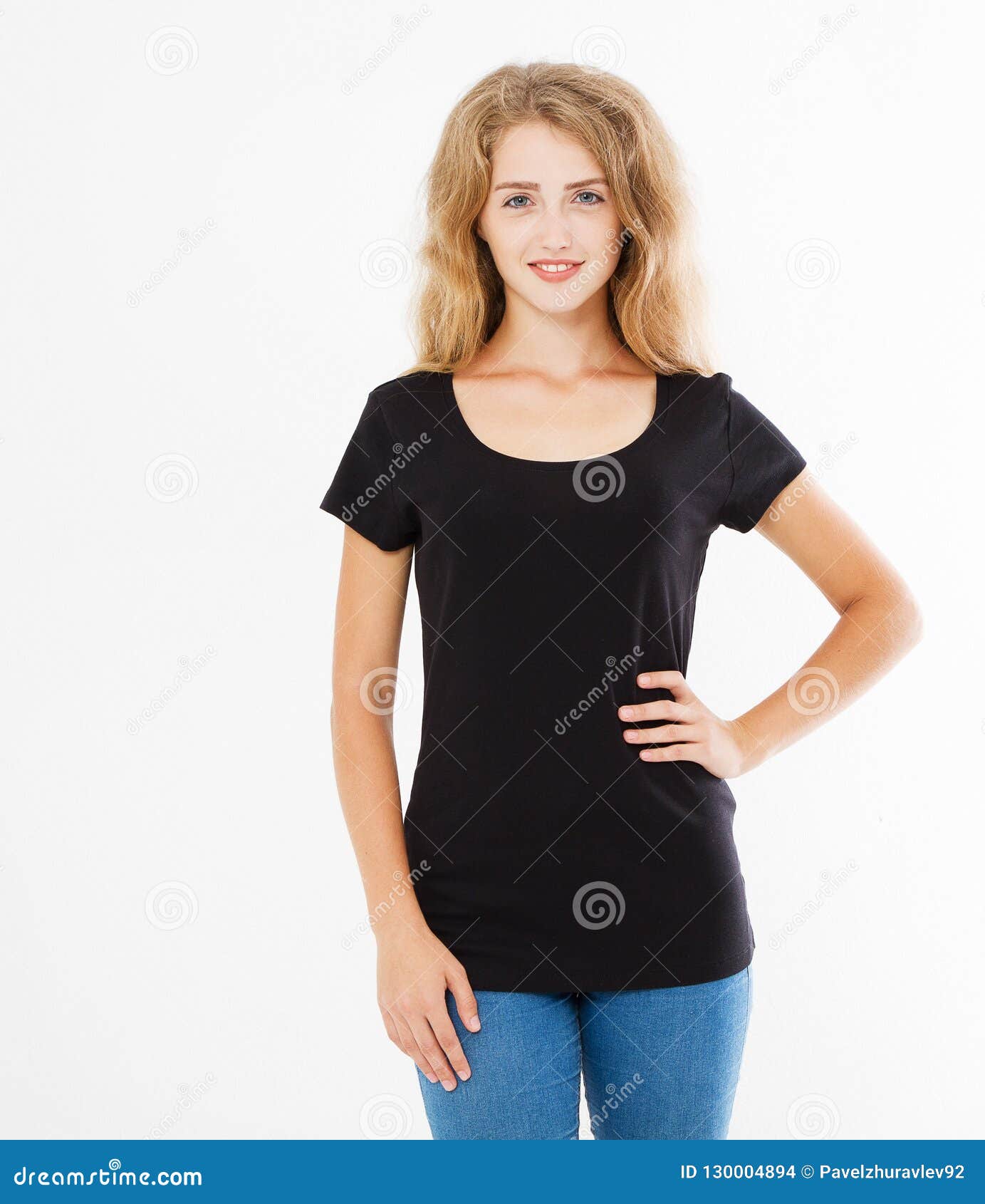Download Back Views Of Young Girl Woman In Black Stylish T Shirt On ...