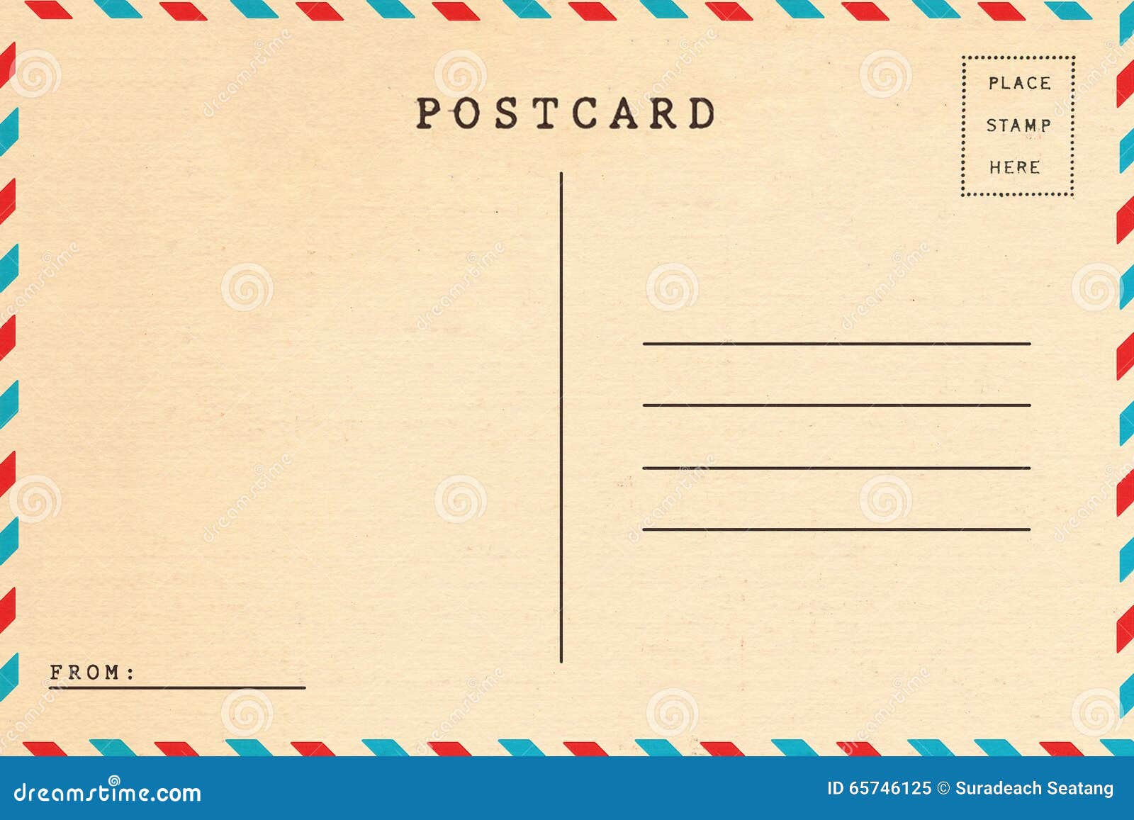 Back Of Vintage Blank Postcard Stock Photo, Picture and Royalty Free Image.  Image 49101670.