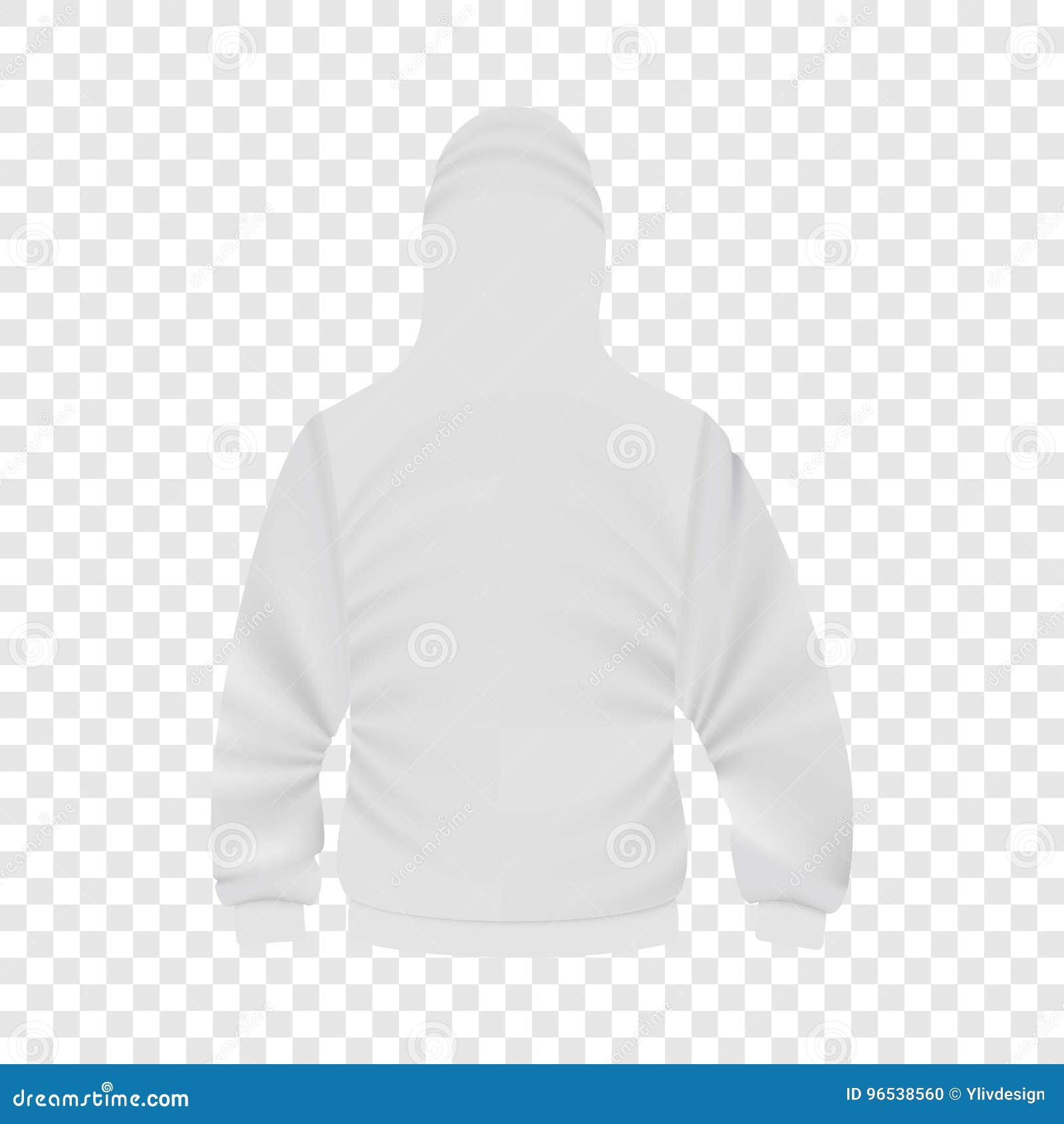 Download Back Of White Hoodie Mockup, Realistic Style Stock Vector ...