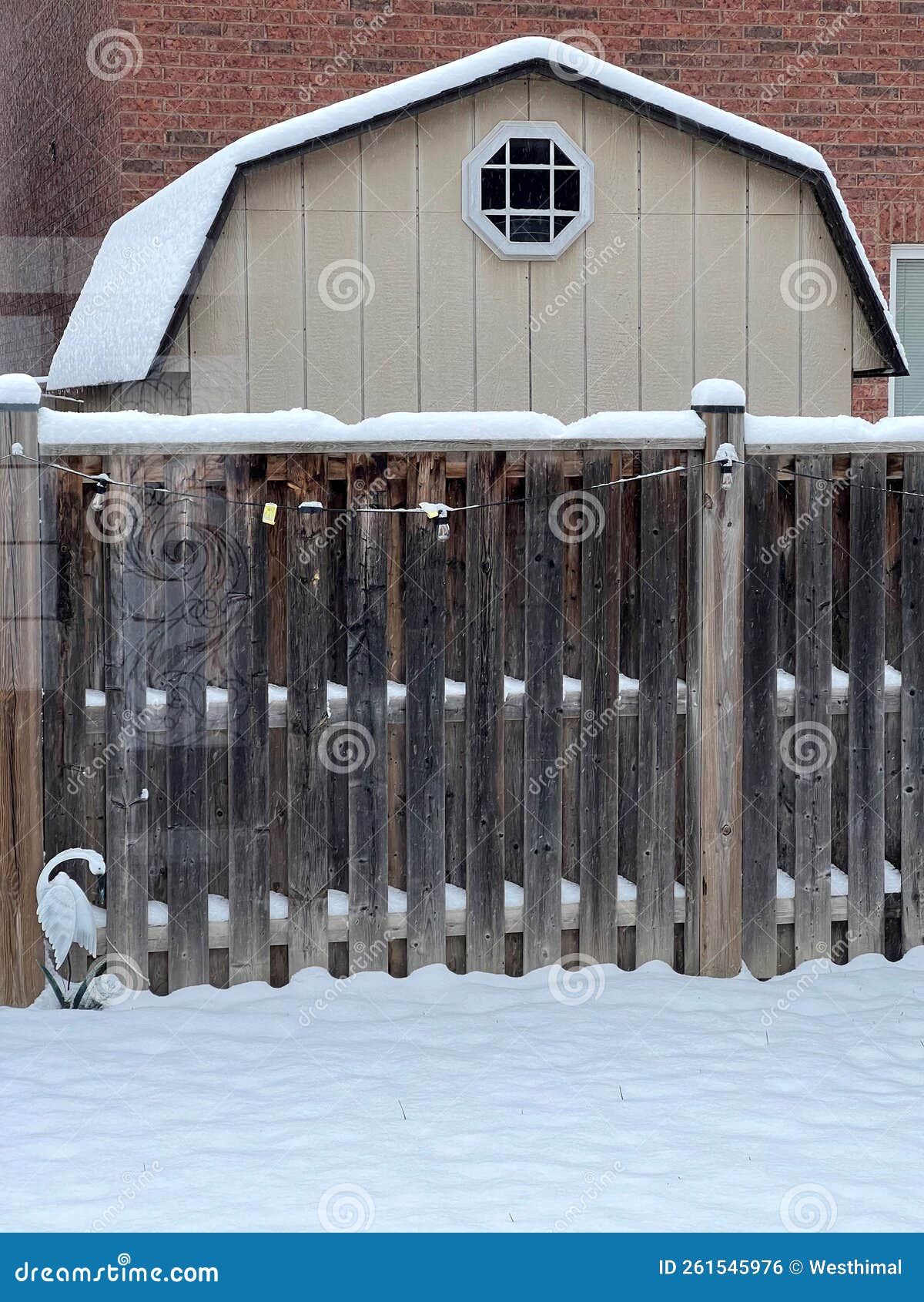 Back Yard View after First Snowfall of the Season in Brampton Canada
