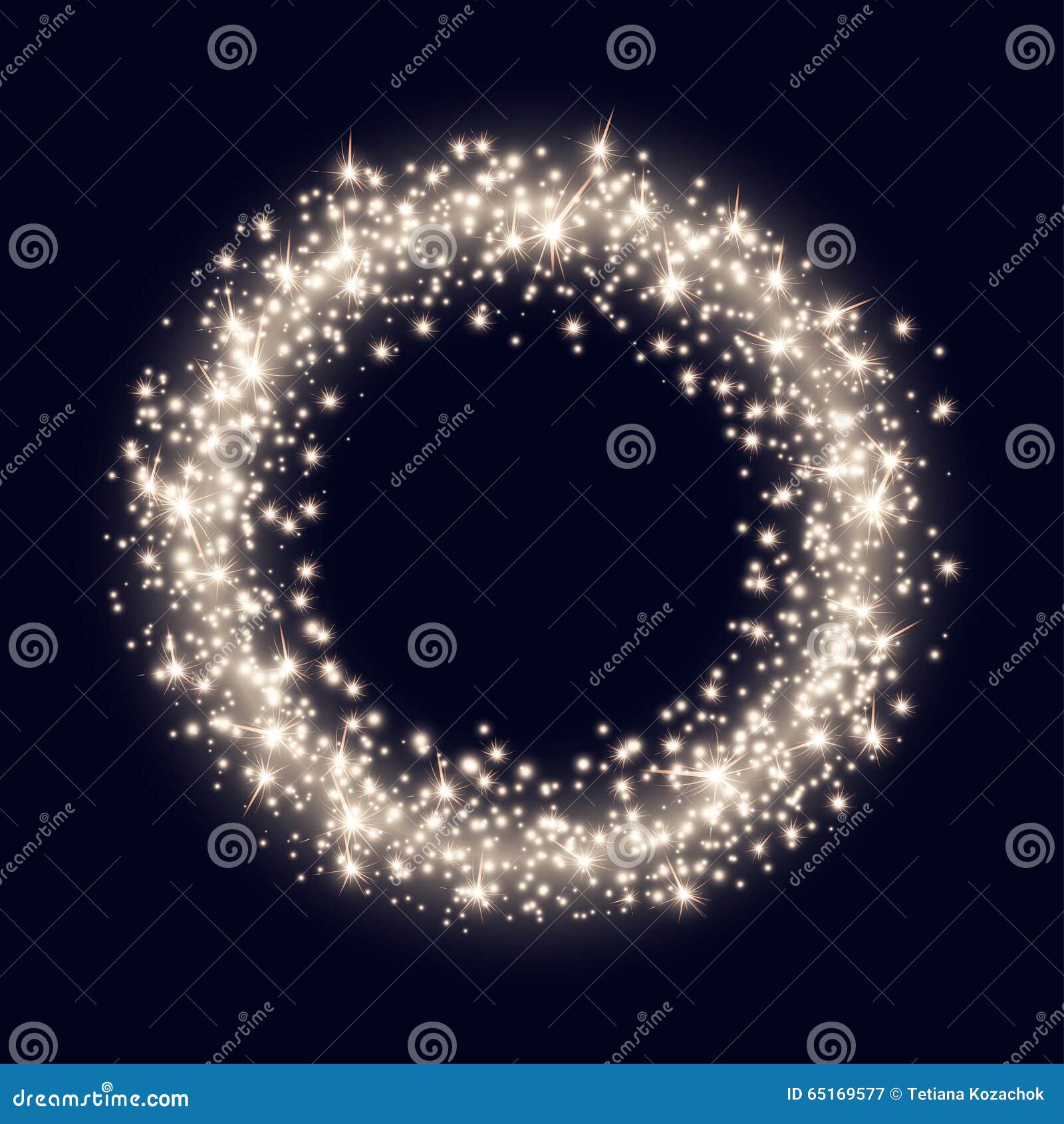 Backdrop with Abstract Bright Sparkling Golden Ring Stock Vector