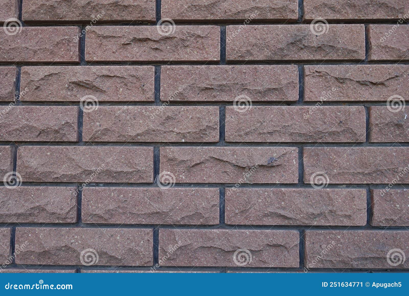 Backdrop Brown Brick Veneer Wall with Black Mortar Joints Stock Image