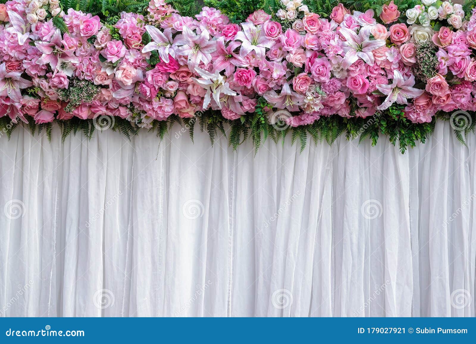 Backdrop Flowers Arrangement for Wedding Ceremony Stock Image - Image ...