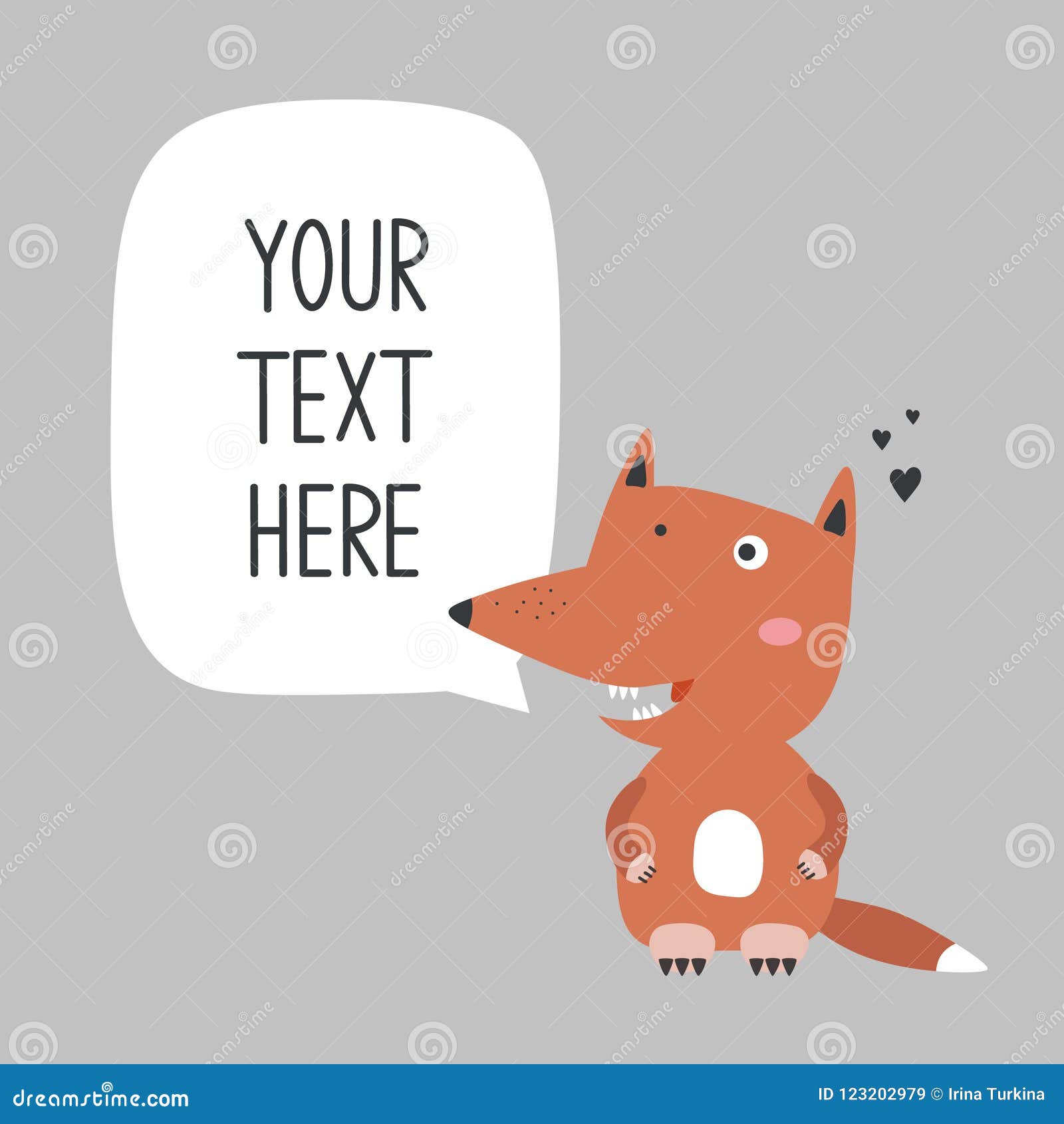 Backdrop with Happy Fox and Place for Text Stock Vector - Illustration of  orange, simple: 123202979