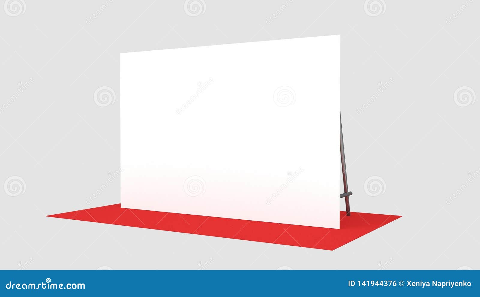 Download Backdrop, Press Banner 2x3 Meters With Red Carpit. 3d Render Template. Mockup Stock Illustration ...
