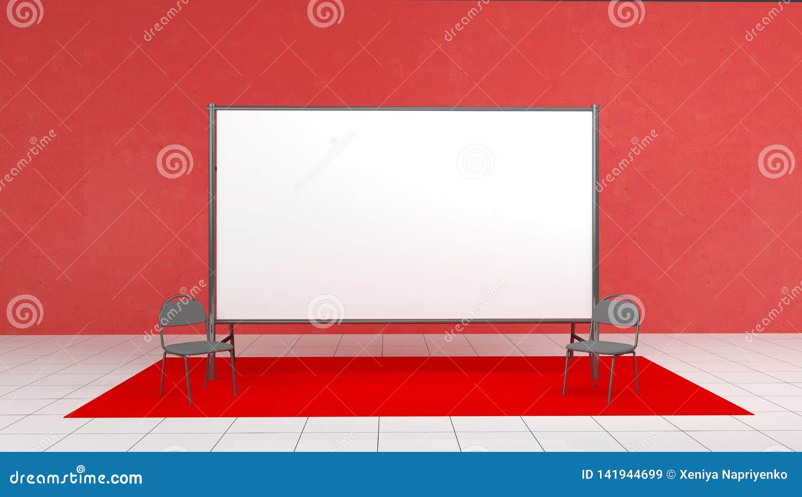 Download Backdrop, Press Banner 2x4 Meters With Red Carpit. 3d ...