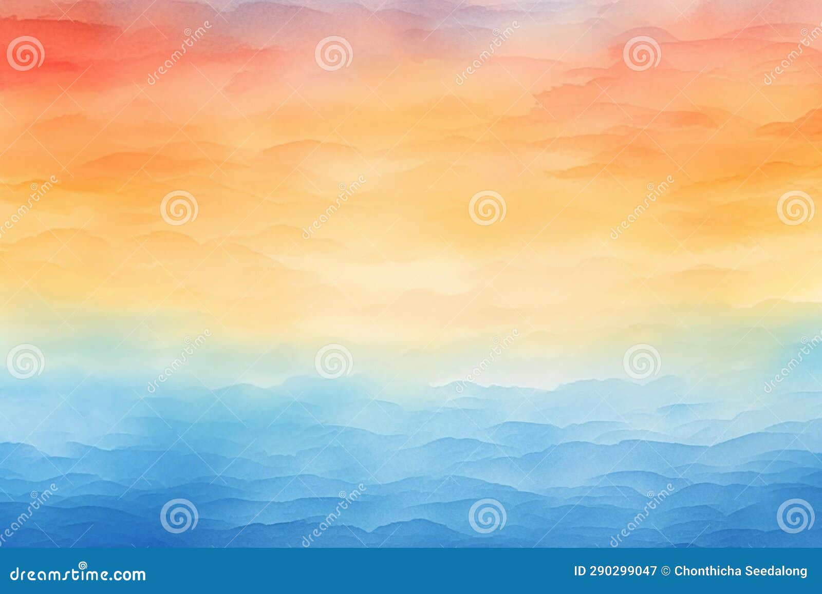 Abstract Orange and Blue Watercolor Background Stock Image Image of