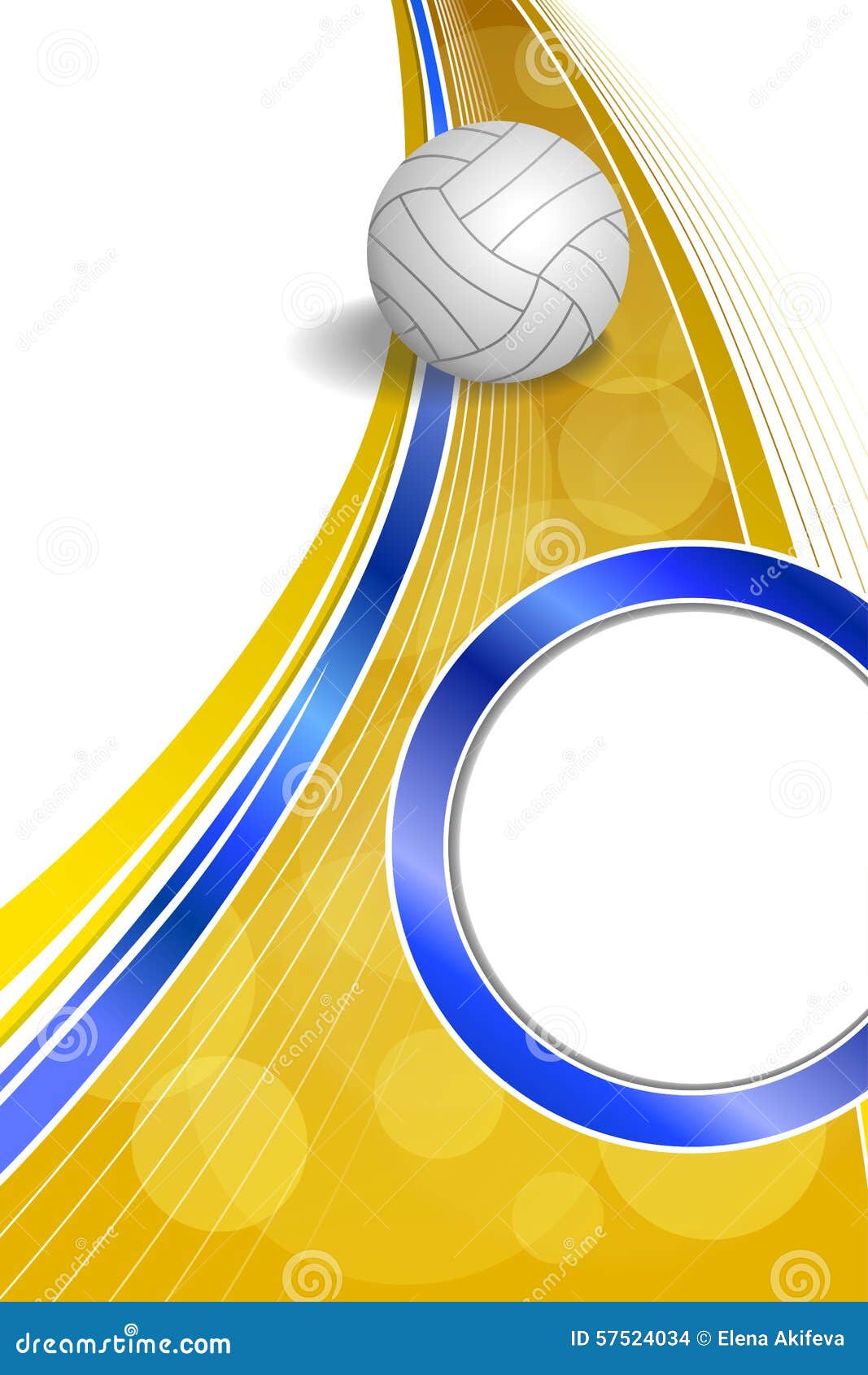 Background Abstract Sport Volleyball Blue Yellow Ball Circle Frame ...