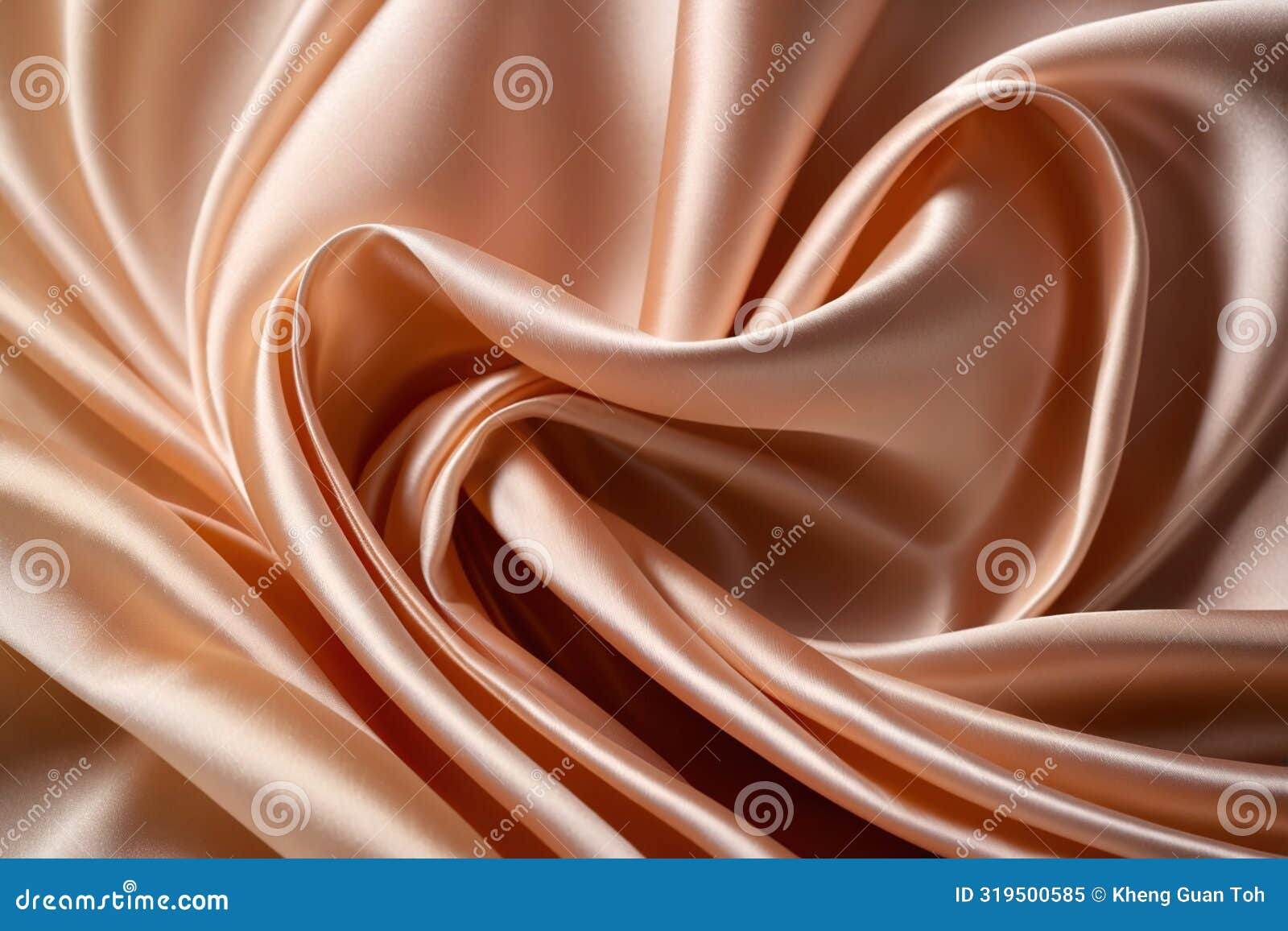background abstract texture of soft pastel beige cream fabric, shiny satin silk swirl