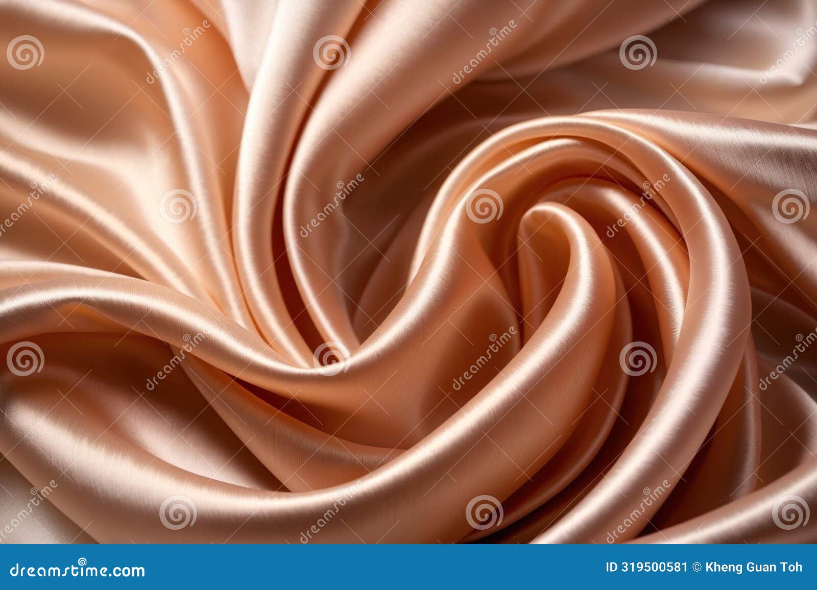 background abstract texture of soft pastel beige cream fabric, shiny satin silk swirl
