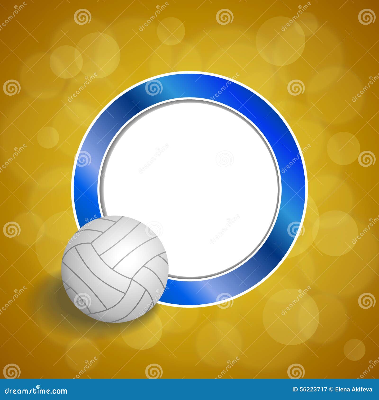 Background Abstract Volleyball Blue Yellow Ball Circle Frame ...