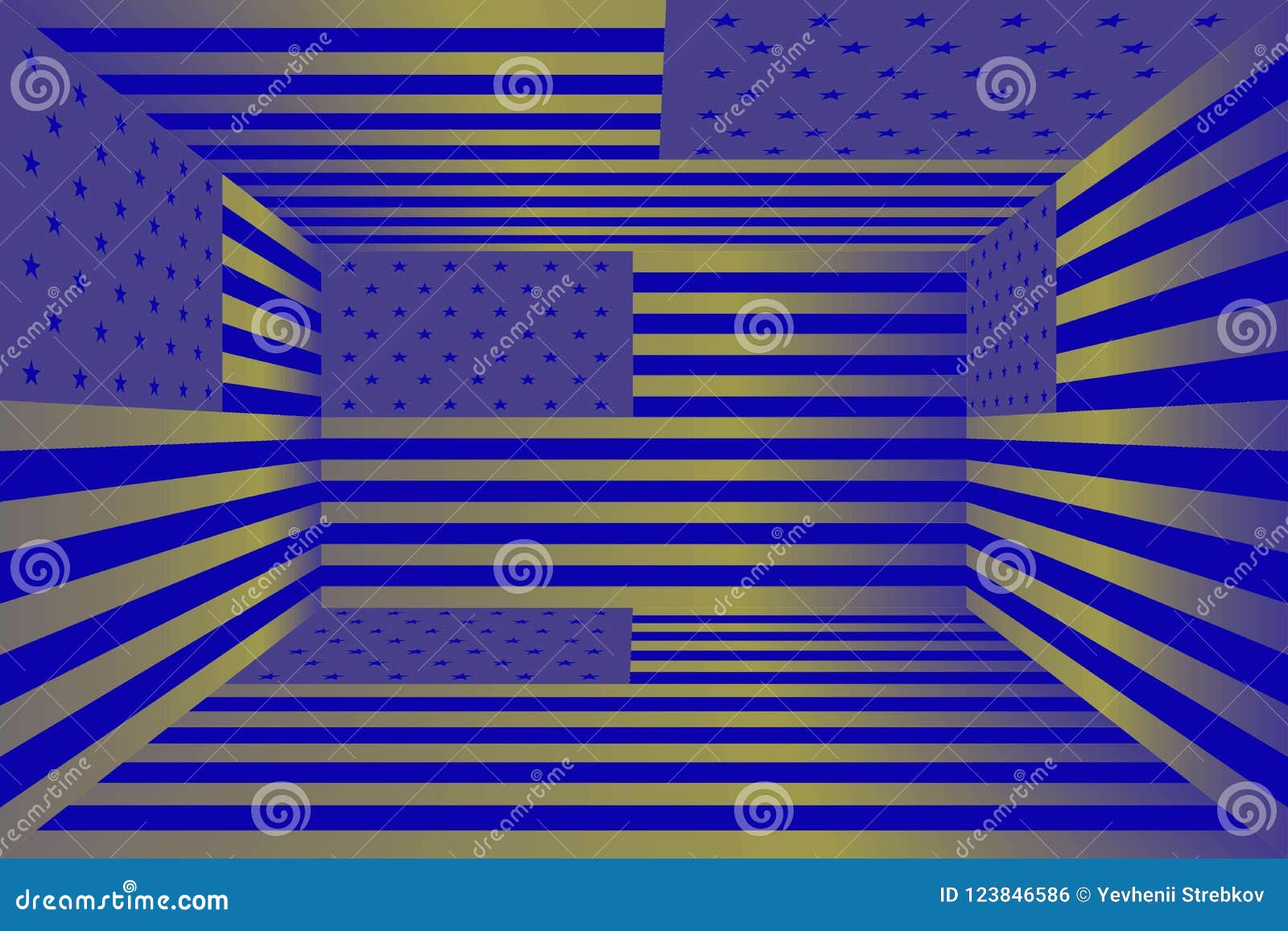 American Flag In The Form Of A Cube Stock Illustration - Illustration ...