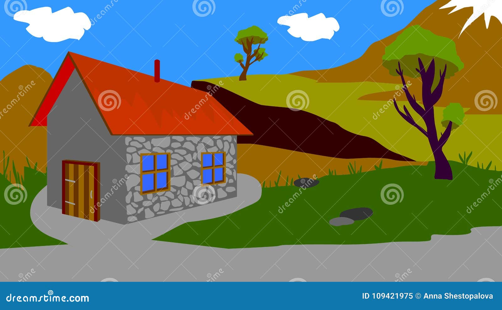 Background for Animation, a Small House Stock Vector - Illustration of construction, exterior: 109421975 Background for Animation, a Small House Stock Vector - Illustration of construction, exterior: 109421975