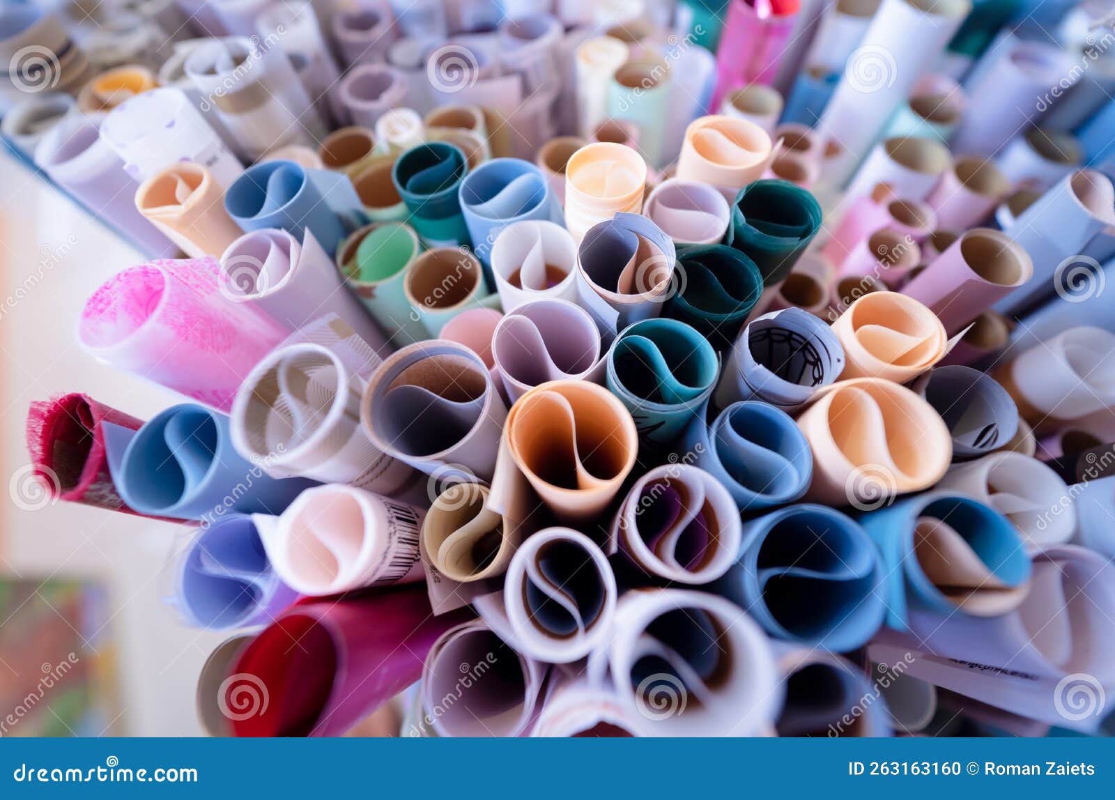 Background of Assorted Colored Wrapping Paper Set Stock Photo Image