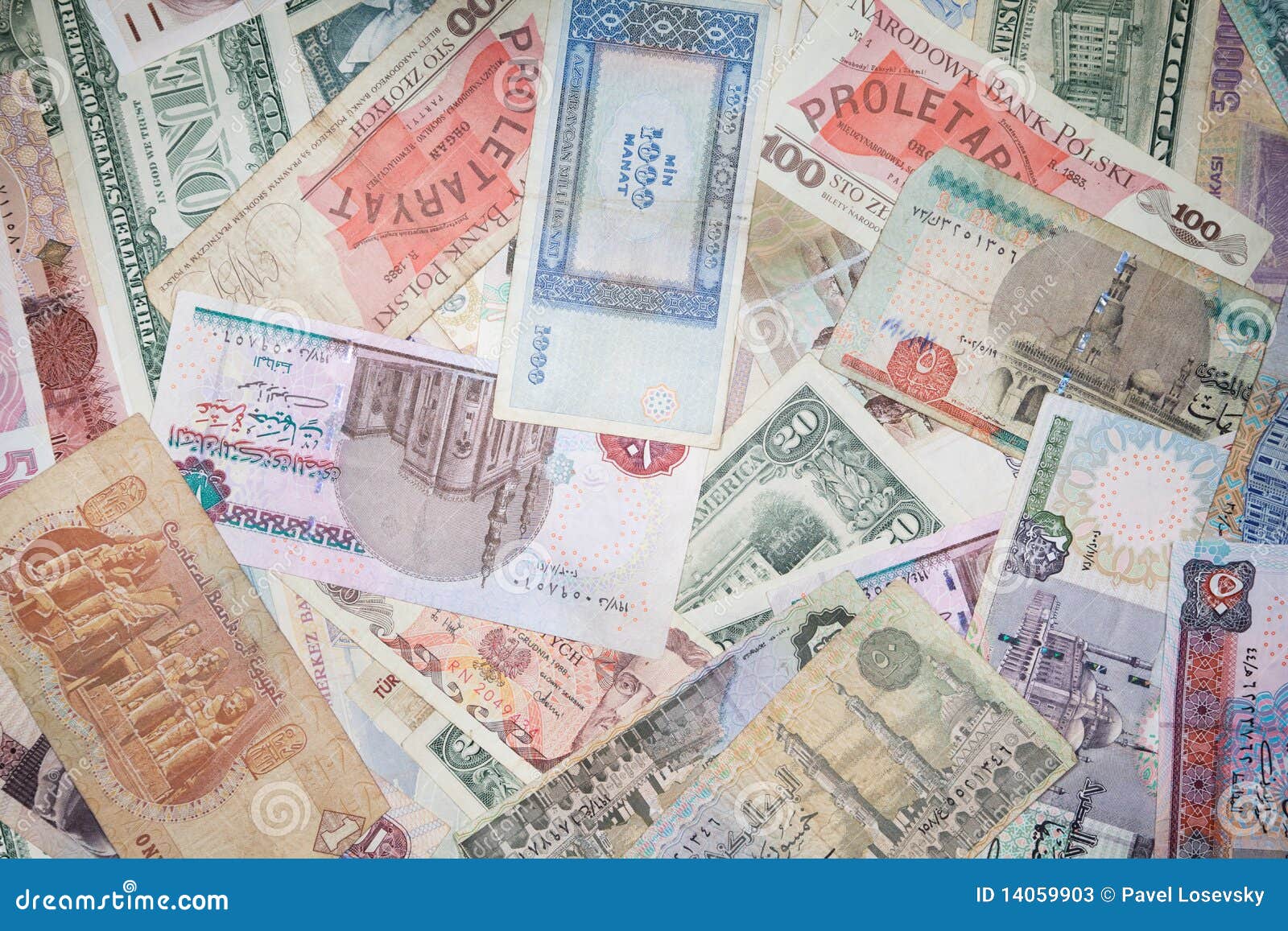 background from banknotes of monetary currencies