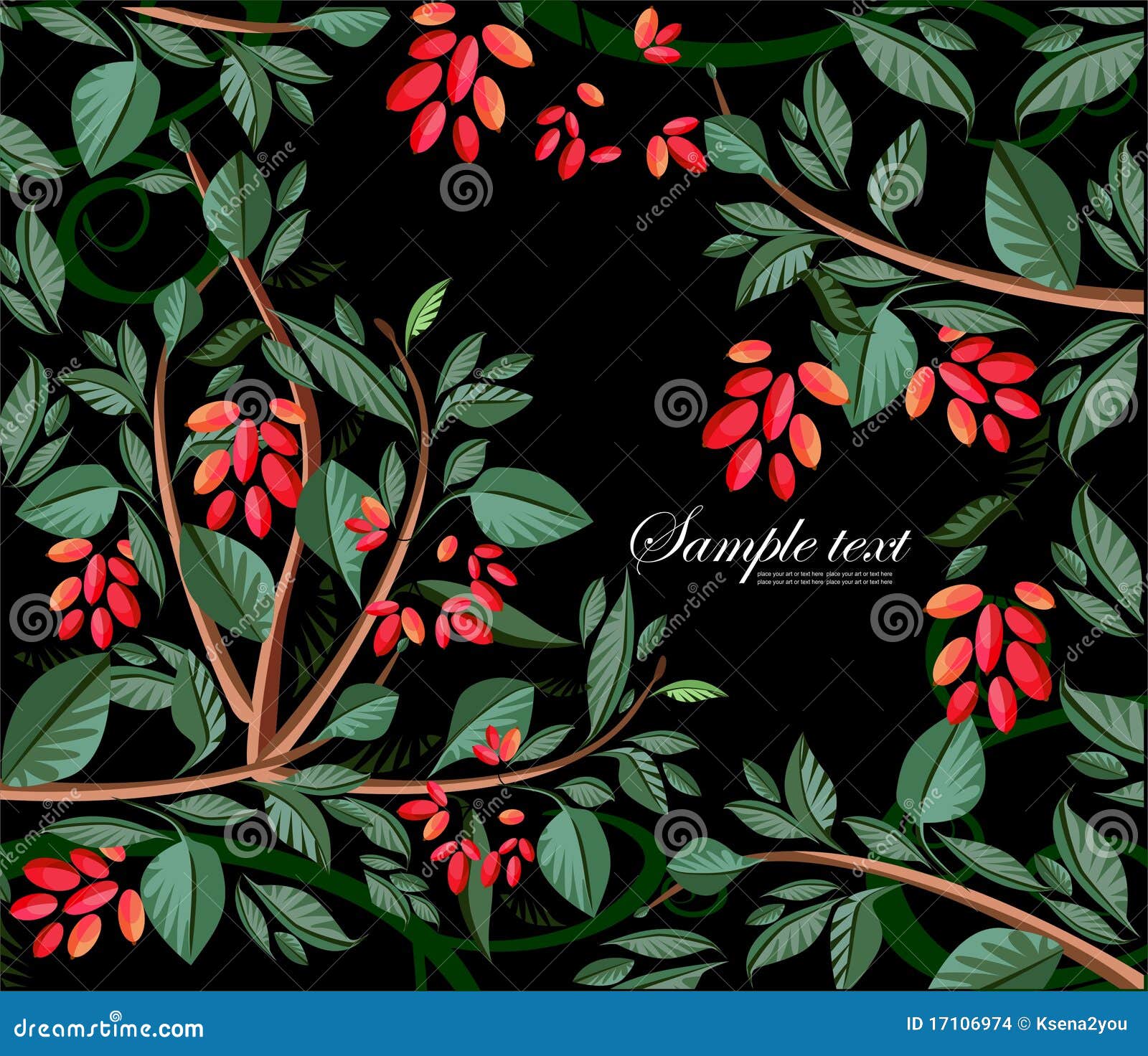Background with barberry stock vector. Illustration of seed - 17106974