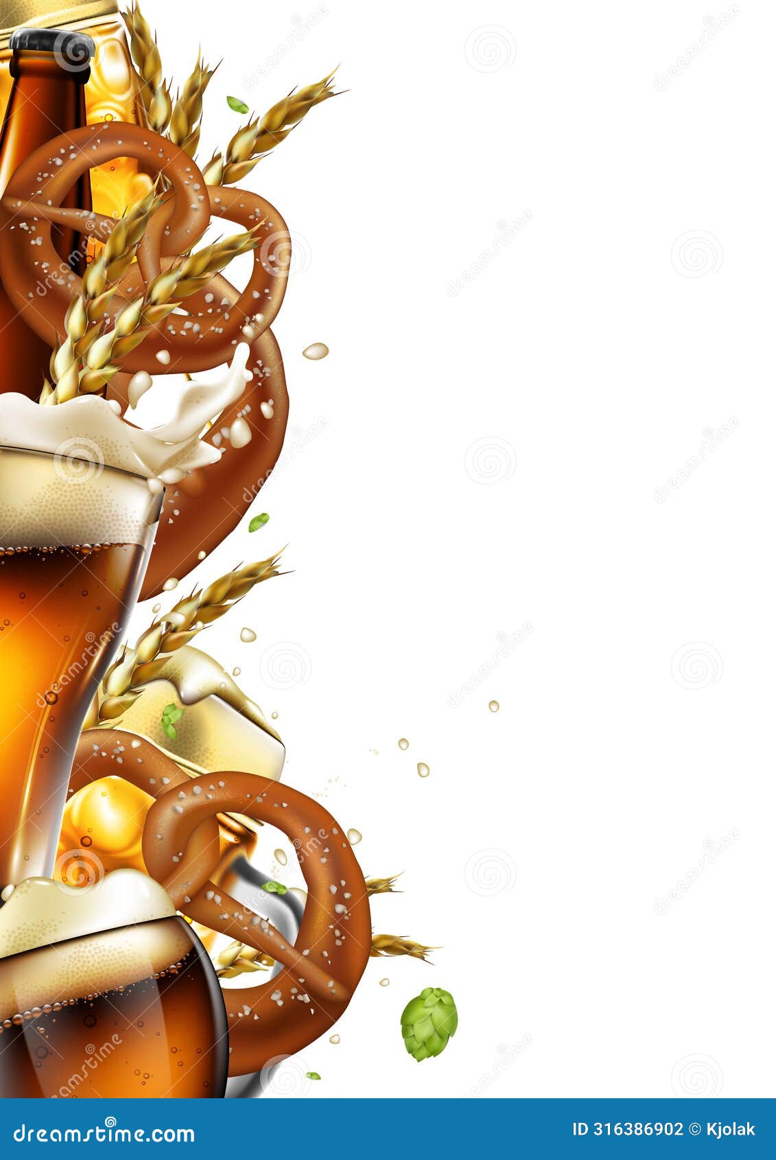 background with beer s. may be used for  menu beer restaurant. highly realistic 