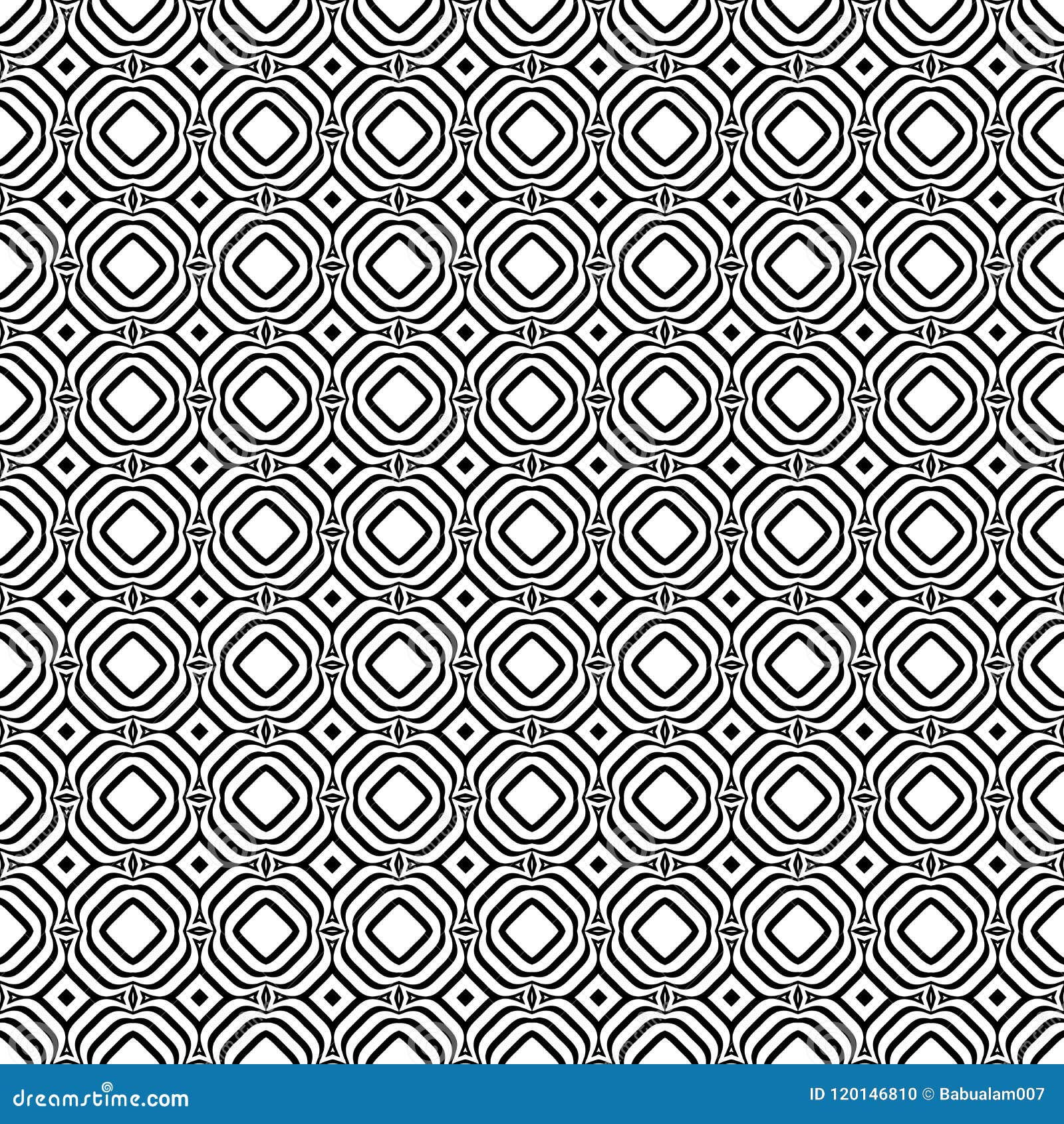 black and white seamless repeated geometric art pattern background