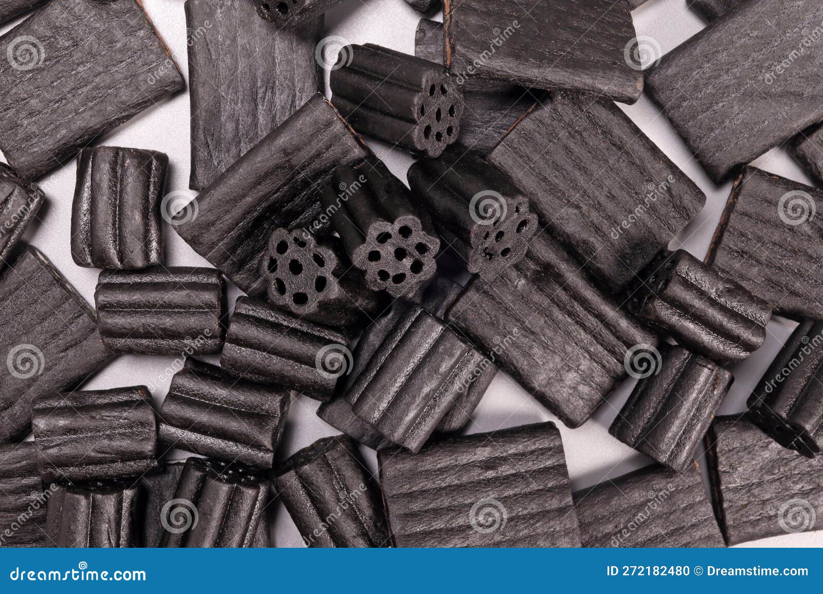 Black Liquorice Spirals, Chewy Candy And Delicious Dessert Concept With