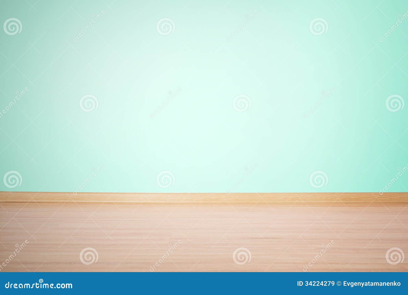  Stock Images: Background, blank wall and floor in a blue green color