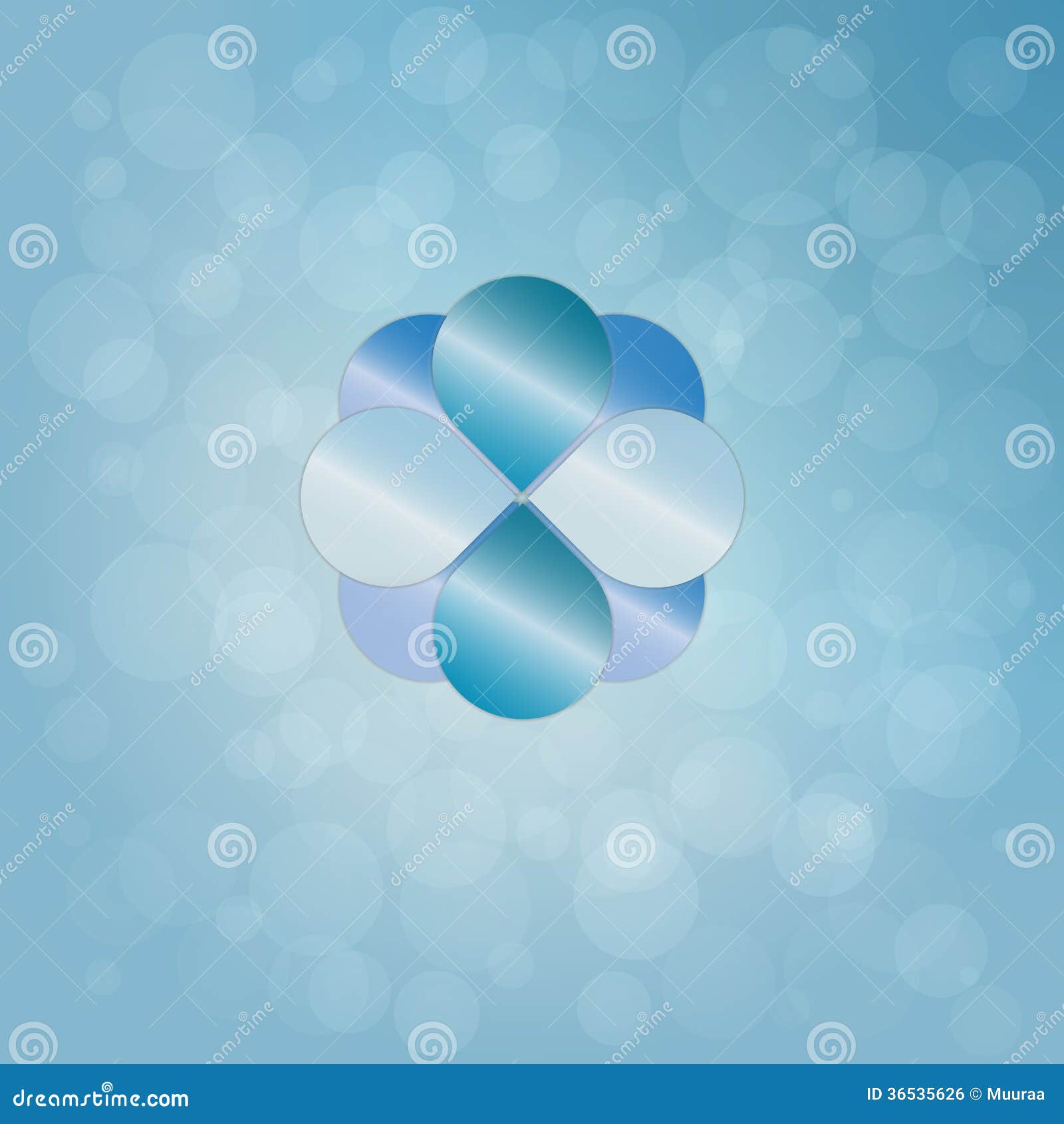 Background with blue elements. Blue elements on blue background with shining balls