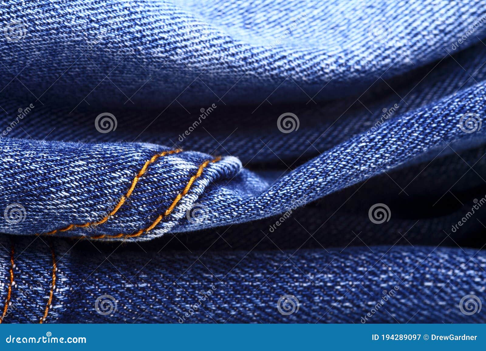 Blue indigo denim jeans stock image. Image of fashion - 194289097